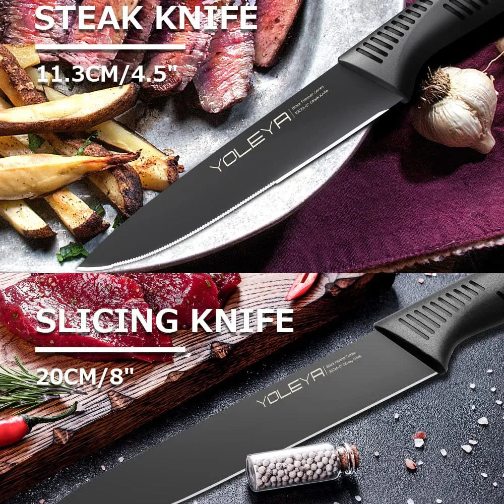 15-Piece: Non-Stick Coating Kitchen Knife Set