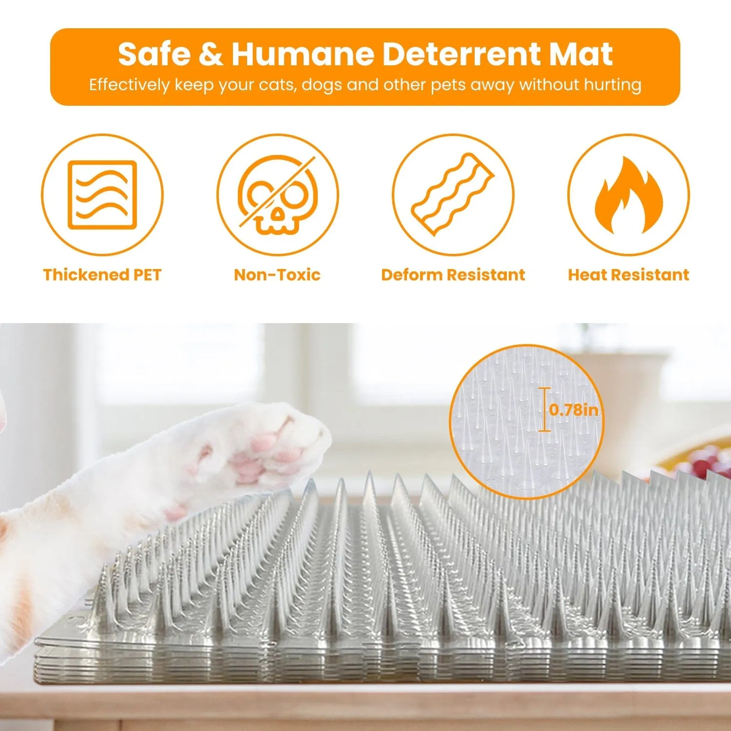 16-Pieces: Deterrent Training Mats with Spikes