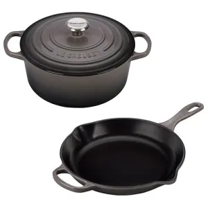 3pc Signature Cast Iron Cookware Set Oyster