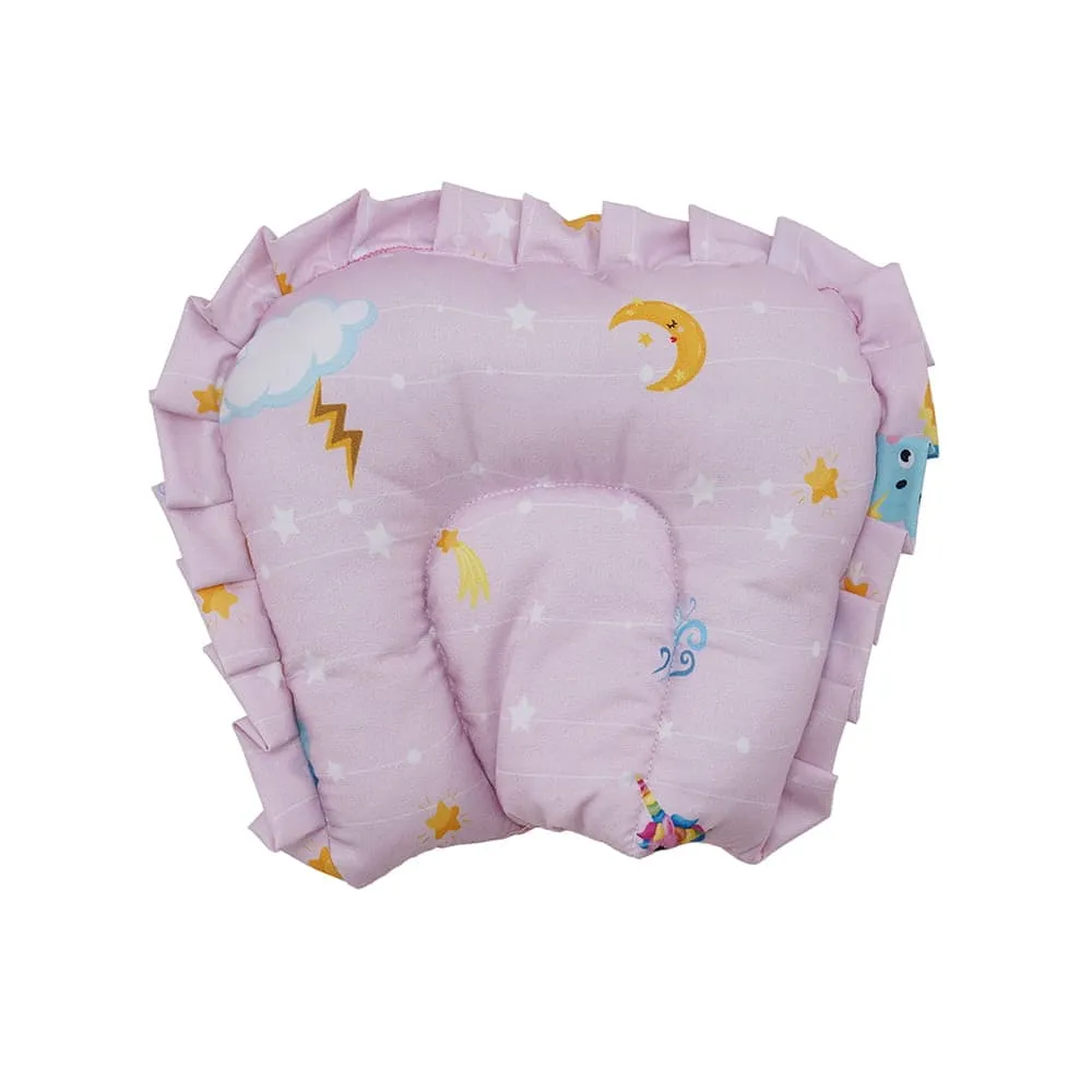 Baby Moo Unicorn Bedding Gift Set 2 Bolsters, U Pillow, Mattress And Quilt Set - Pink