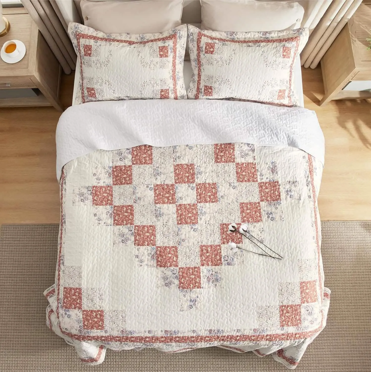 Bedsure Cotton Patterned Quilt Set