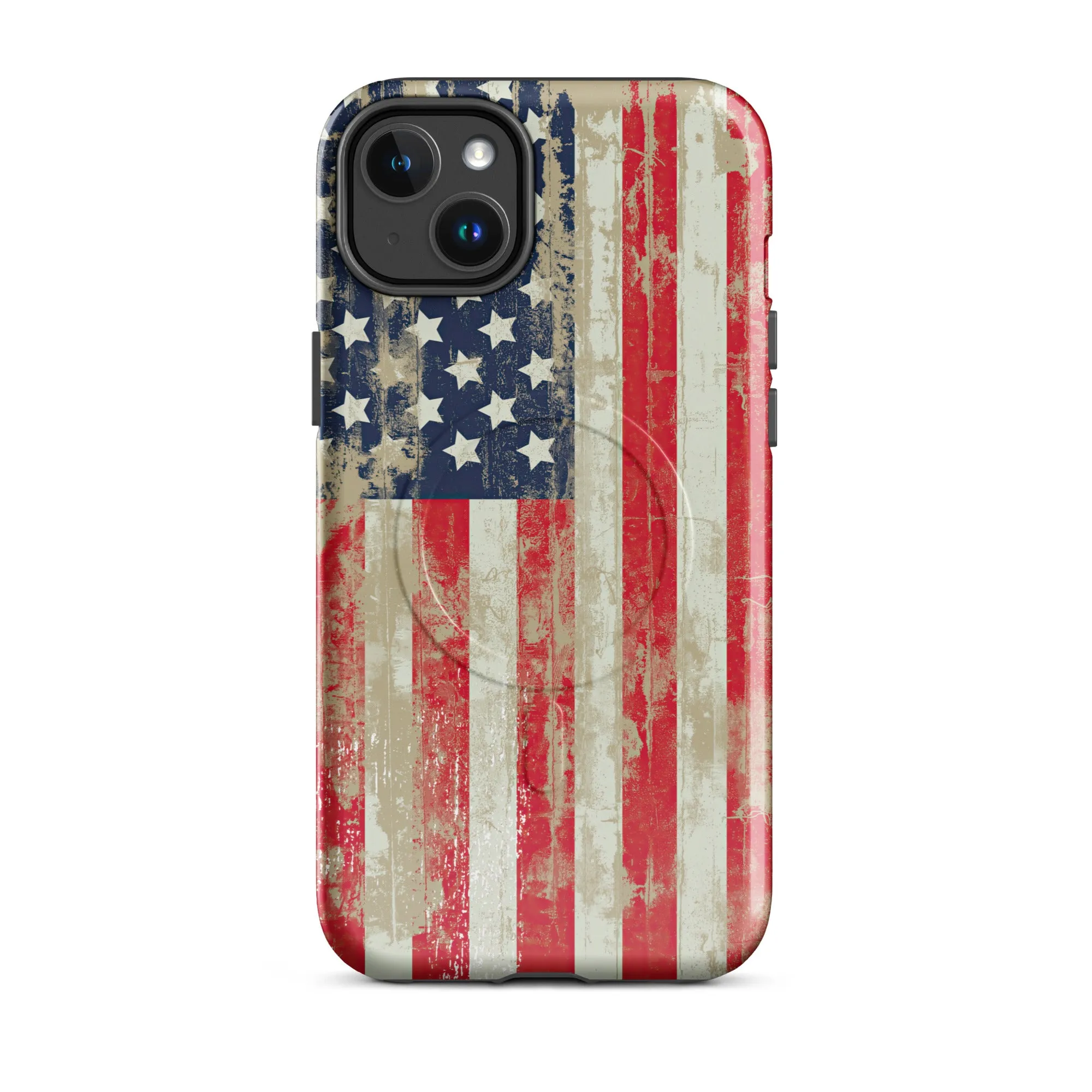 Distressed American Flag MagSafe® tough case for iPhone®