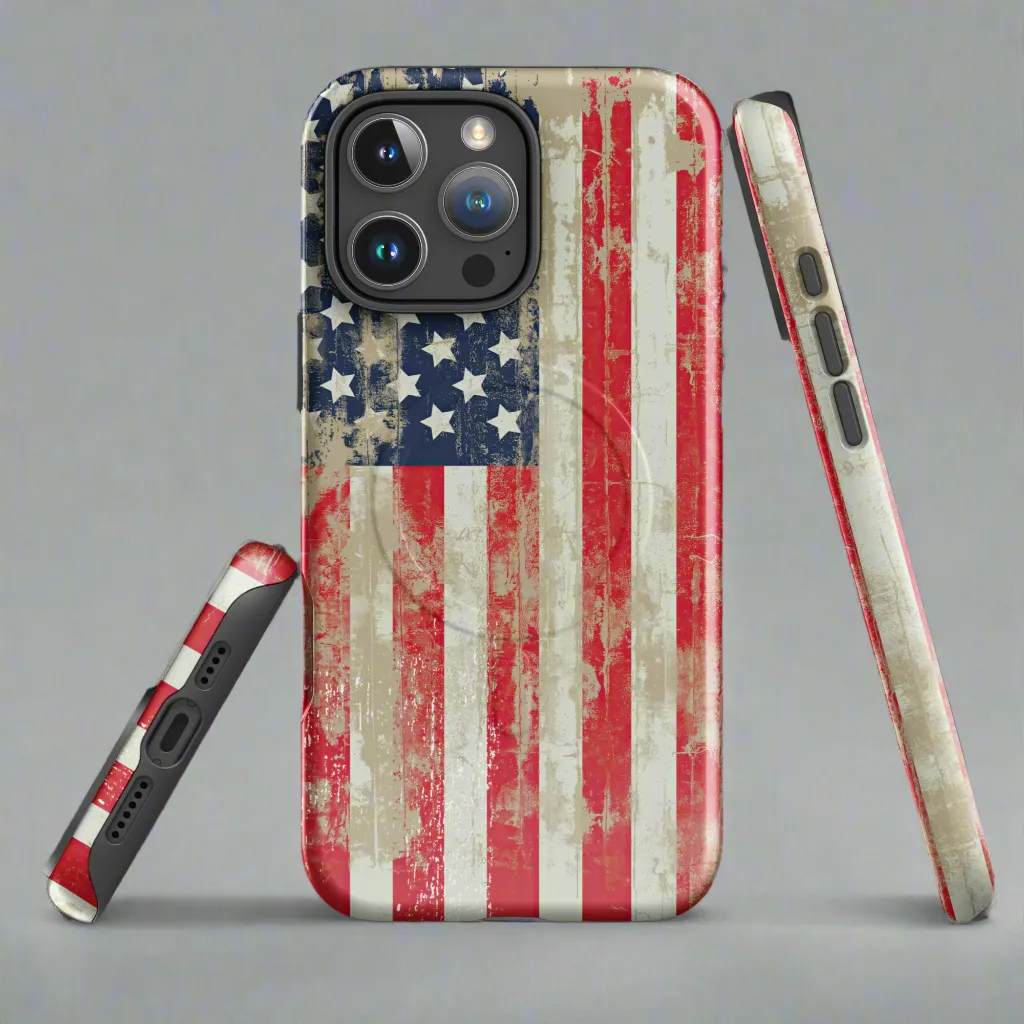 Distressed American Flag MagSafe® tough case for iPhone®