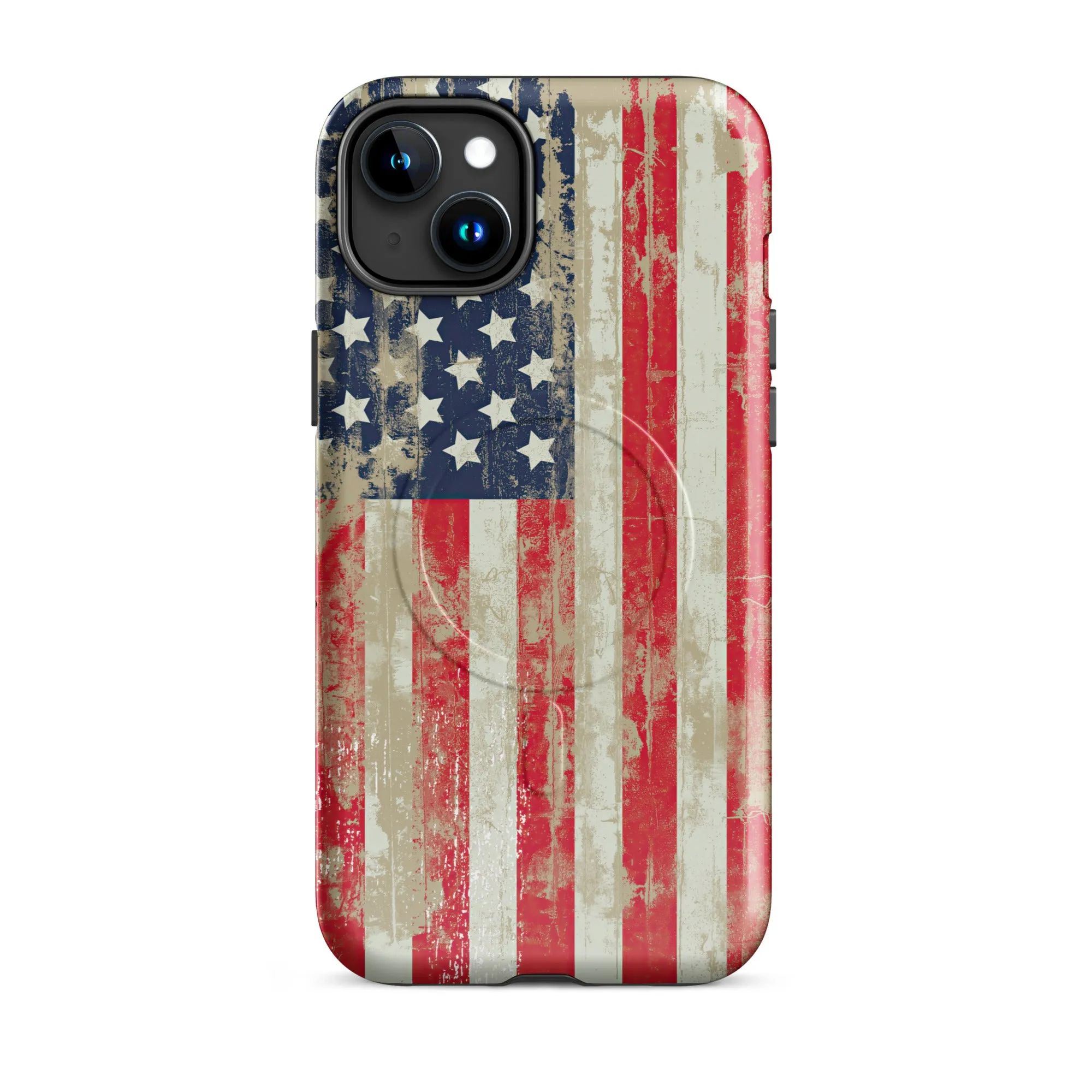 Distressed American Flag MagSafe® tough case for iPhone®