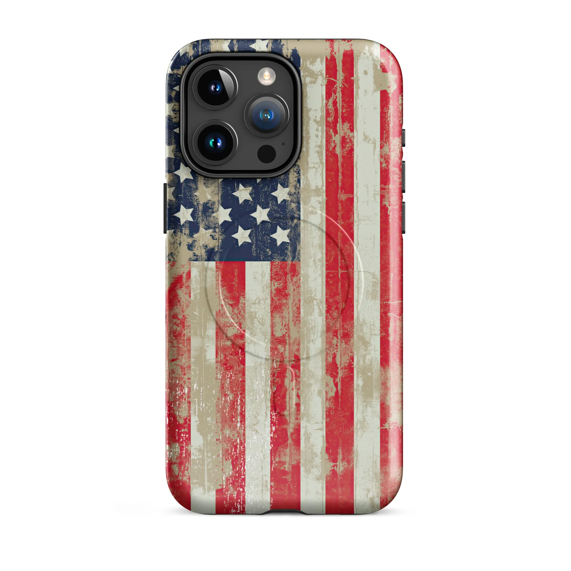 Distressed American Flag MagSafe® tough case for iPhone®