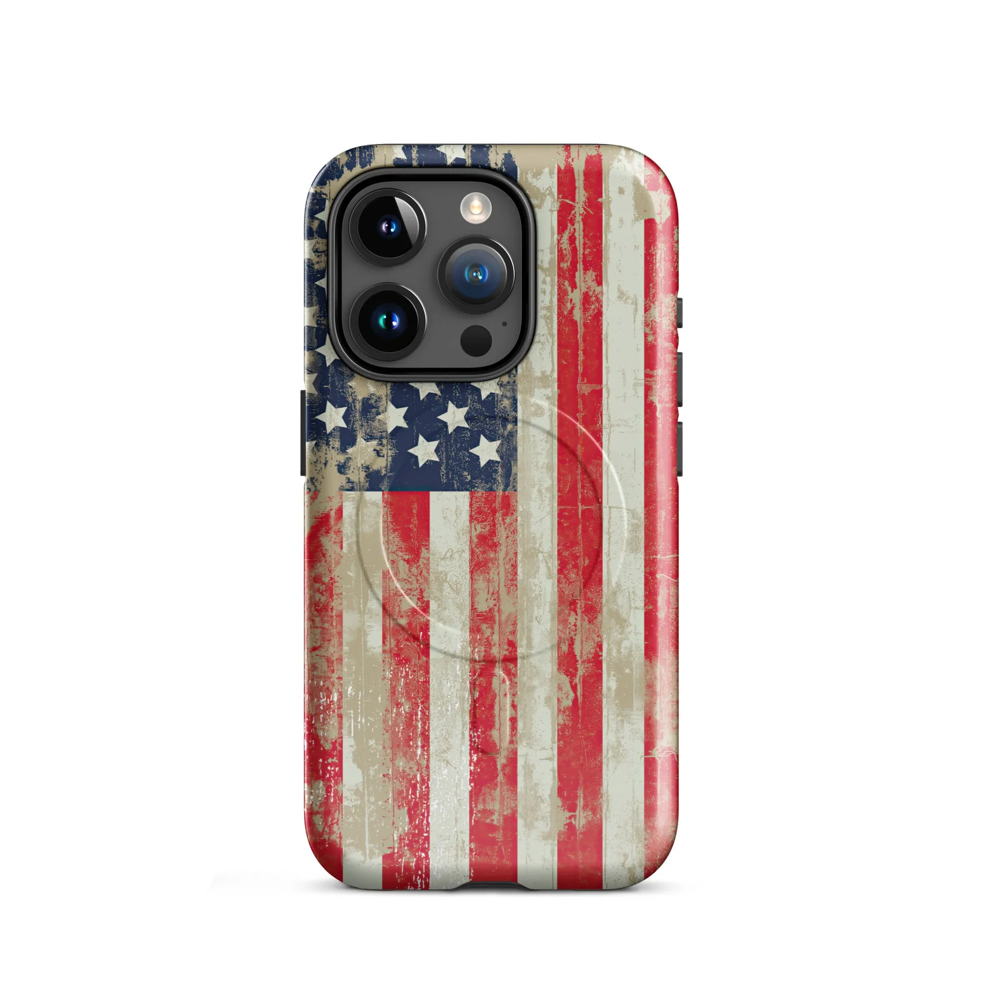 Distressed American Flag MagSafe® tough case for iPhone®