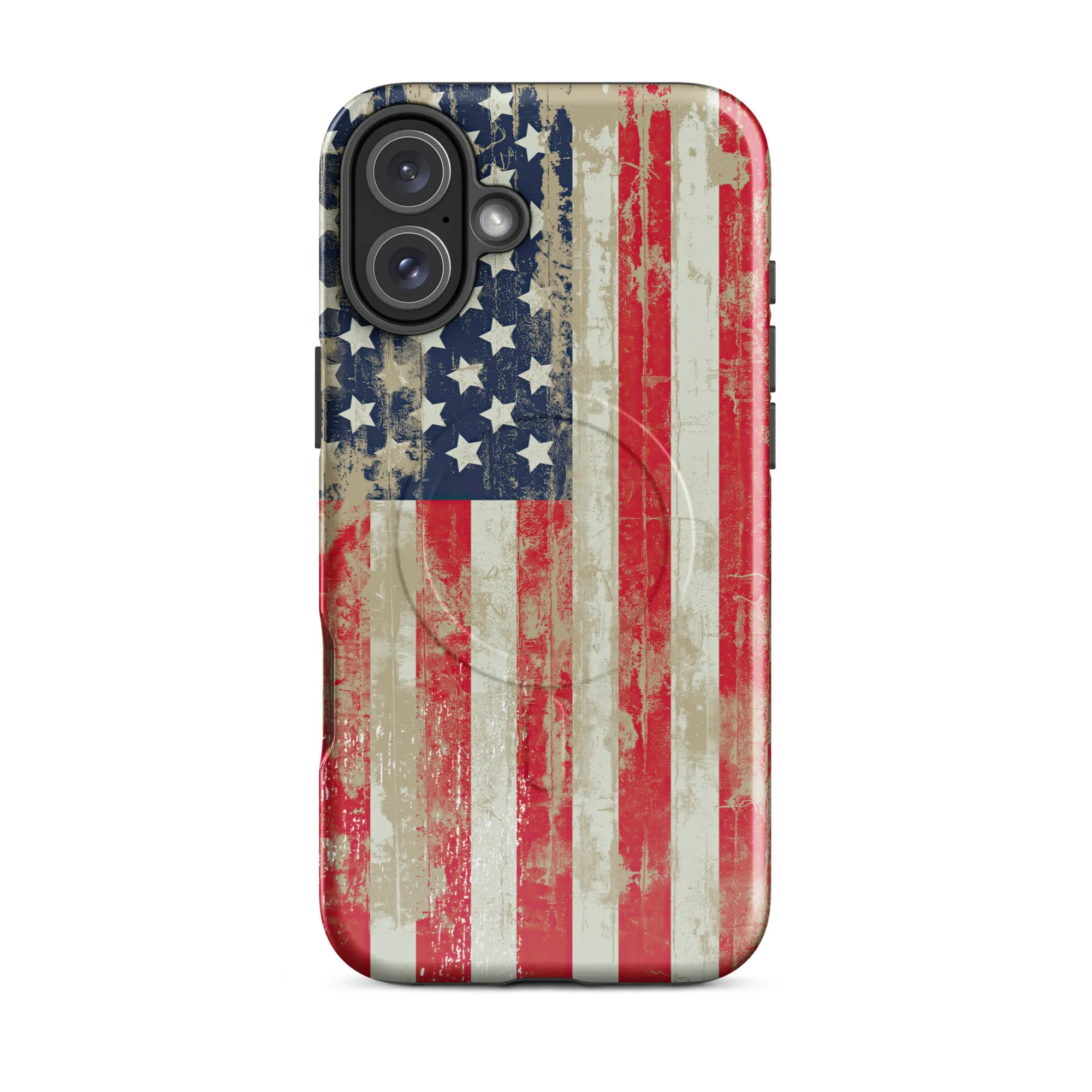 Distressed American Flag MagSafe® tough case for iPhone®