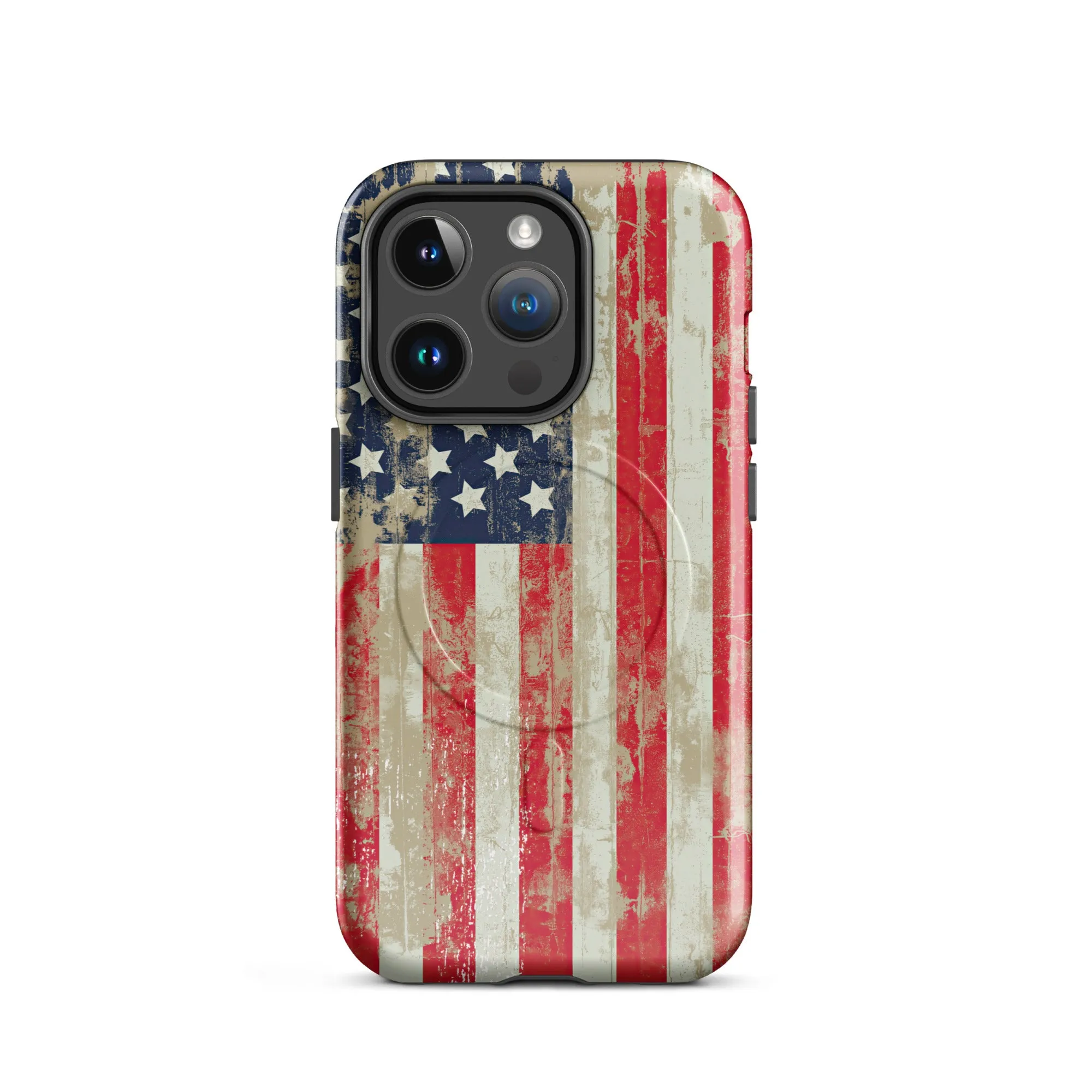 Distressed American Flag MagSafe® tough case for iPhone®