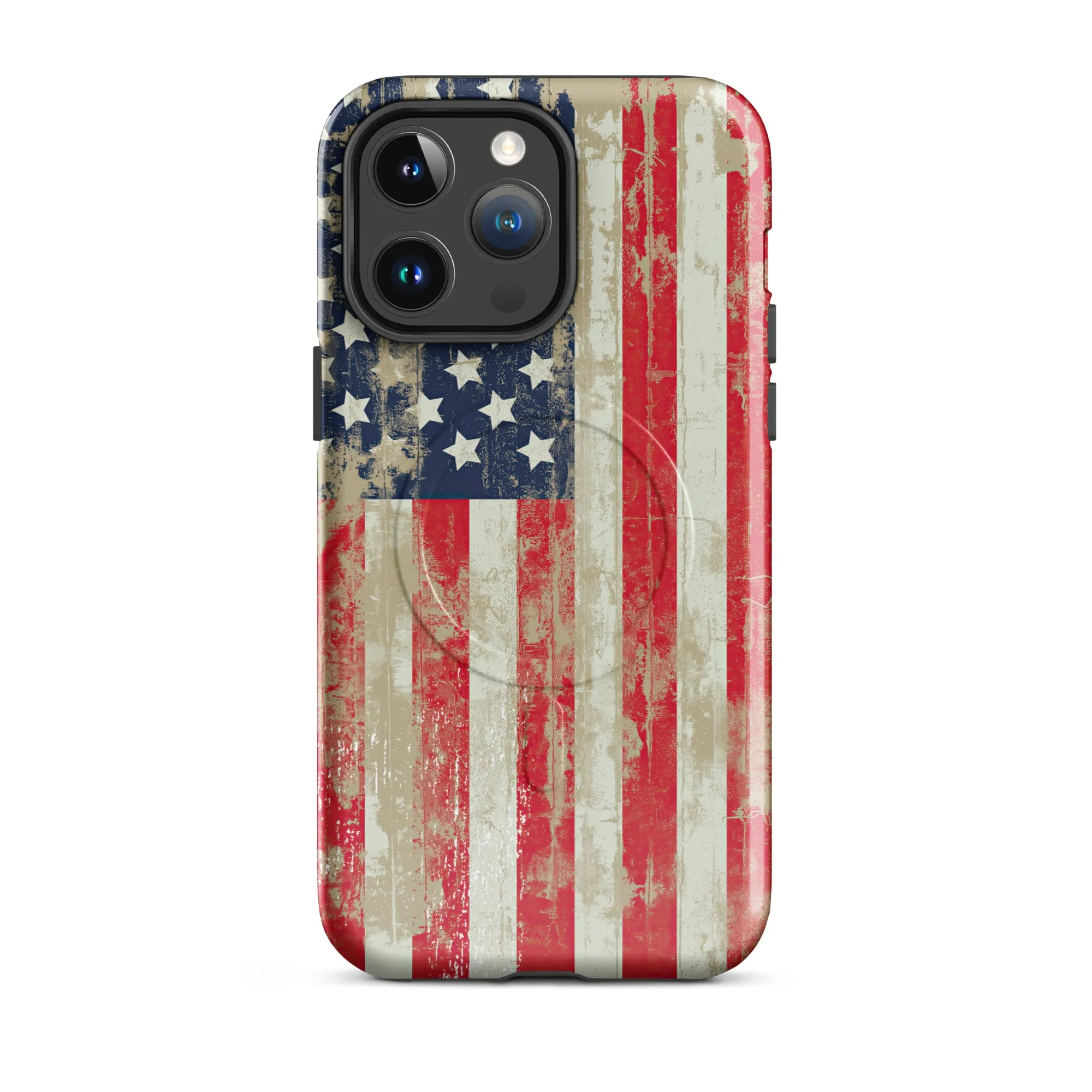 Distressed American Flag MagSafe® tough case for iPhone®