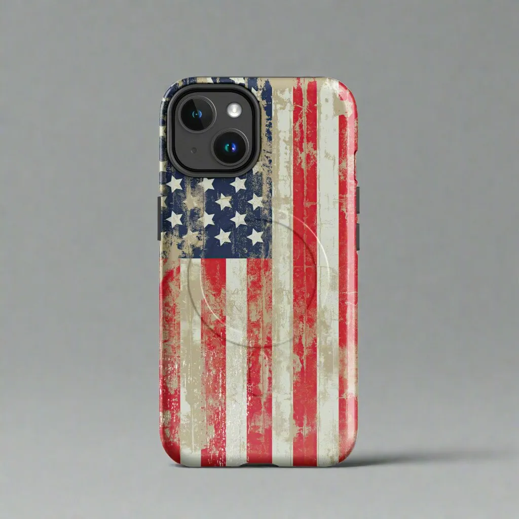 Distressed American Flag MagSafe® tough case for iPhone®