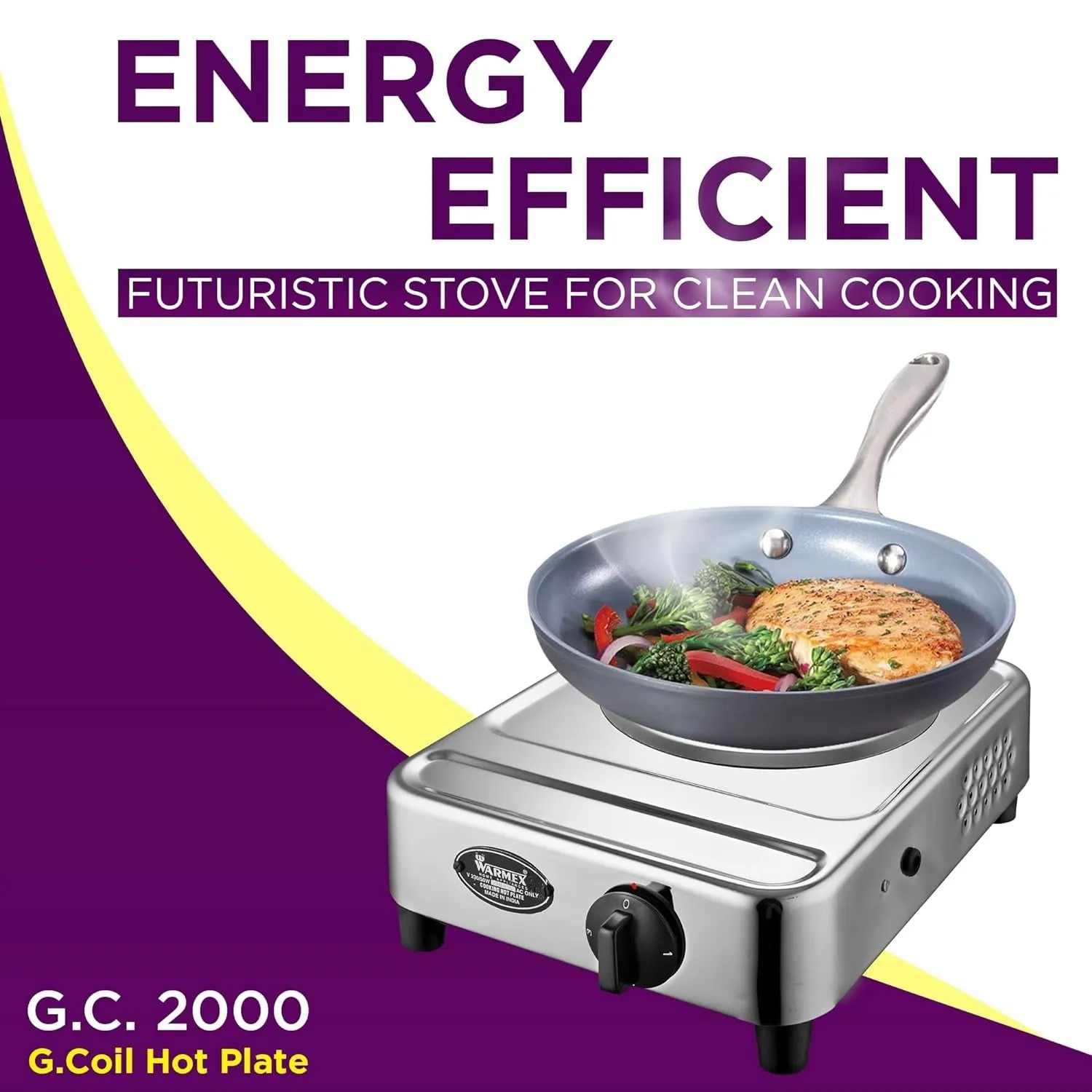 Electric Hot Plate G.C. 2000 With Rotary Switch Electric Cooking Heater By Warmex