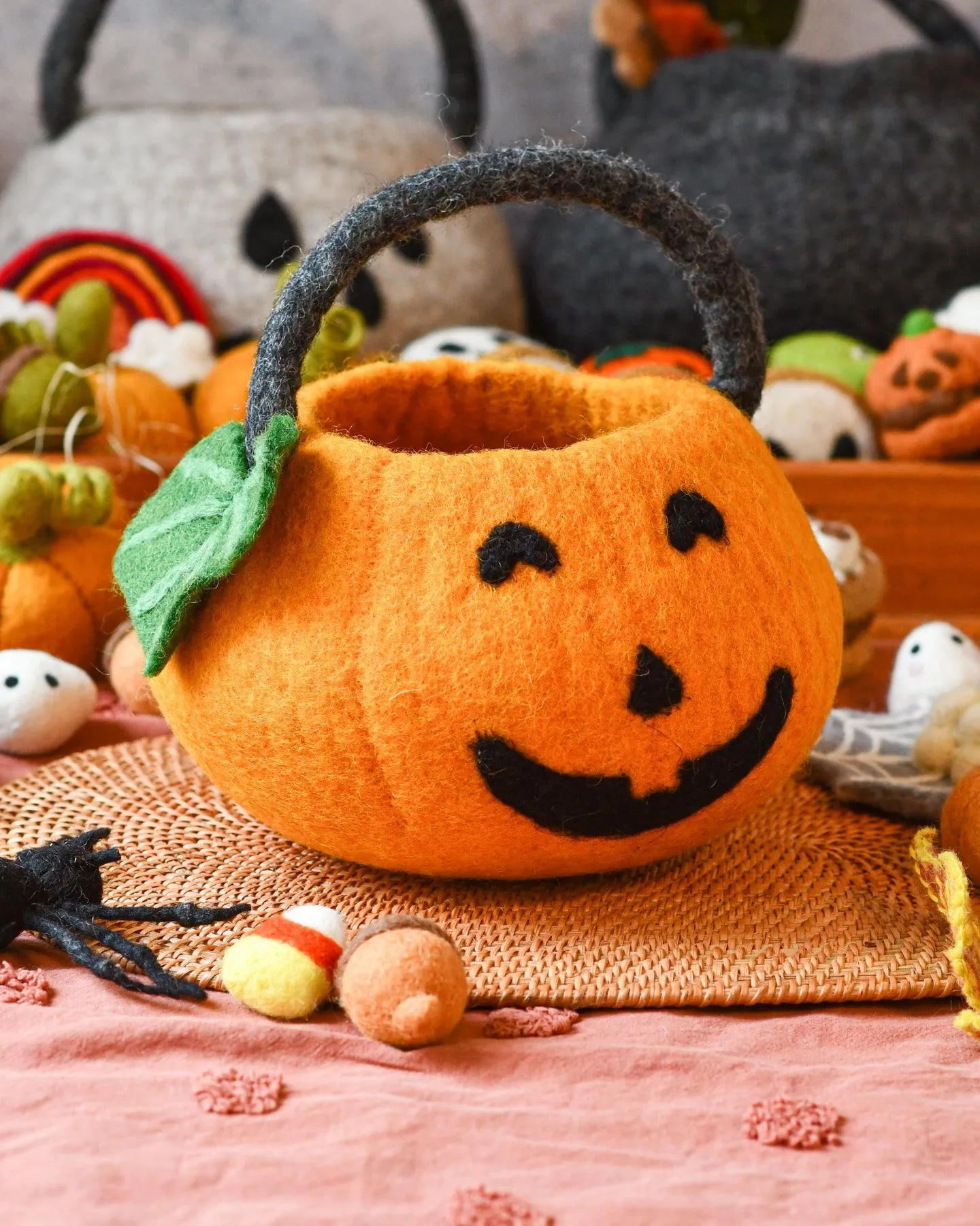 Felt Jack O' Lantern Pumpkin Bag