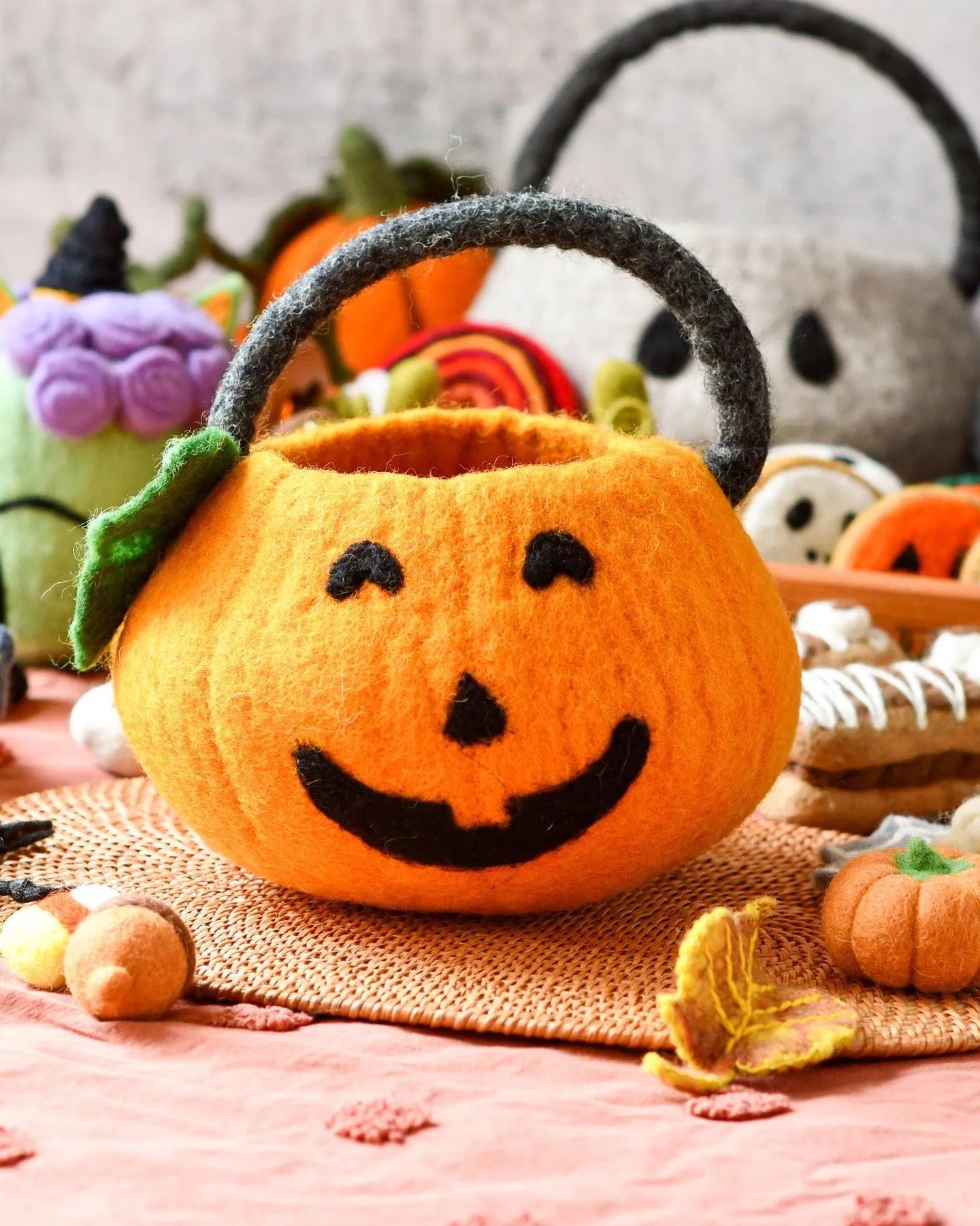 Felt Jack O' Lantern Pumpkin Bag