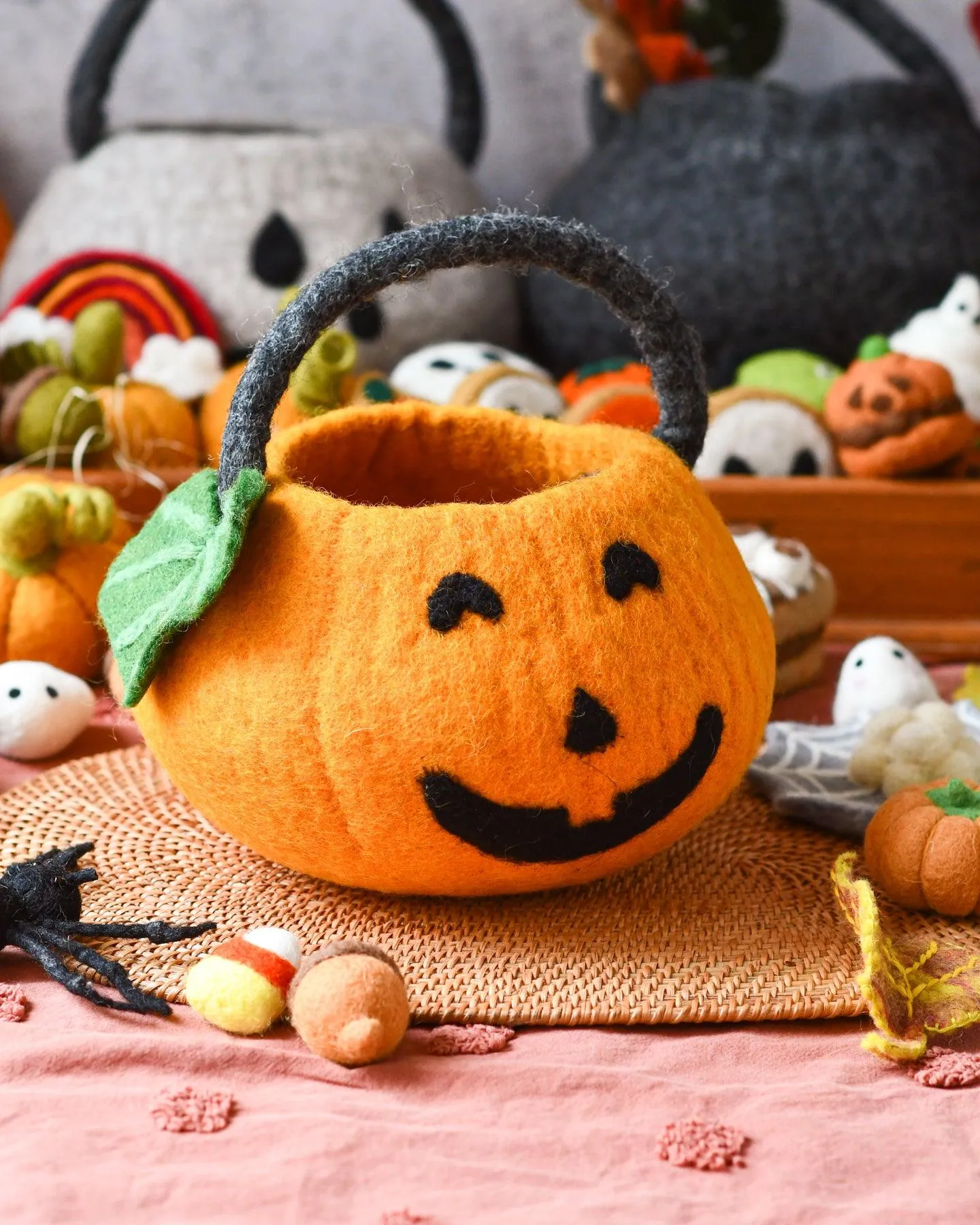 Felt Jack O' Lantern Pumpkin Bag