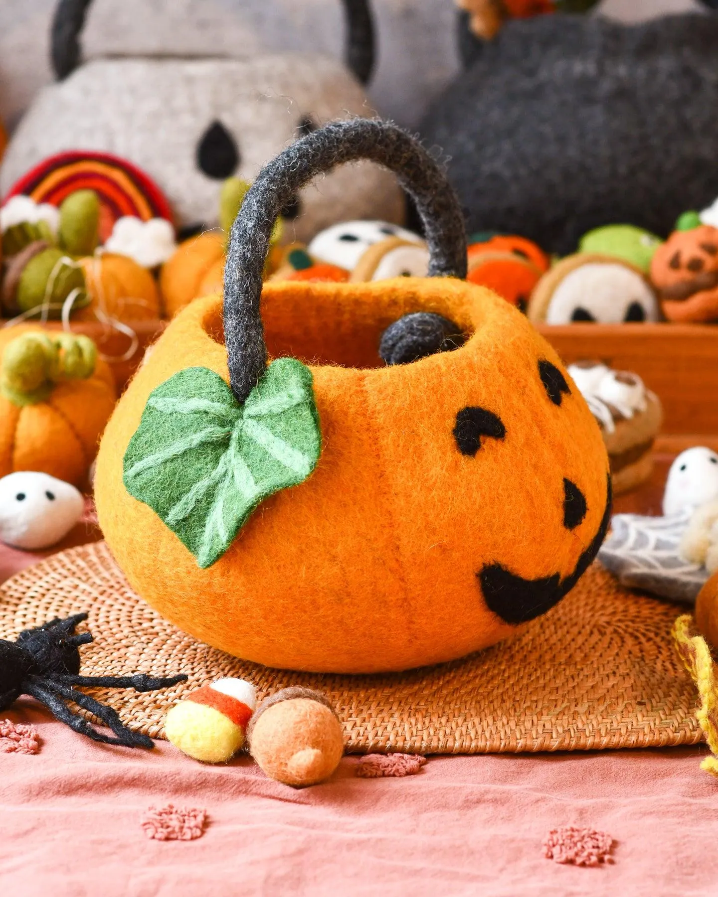 Felt Jack O' Lantern Pumpkin Bag