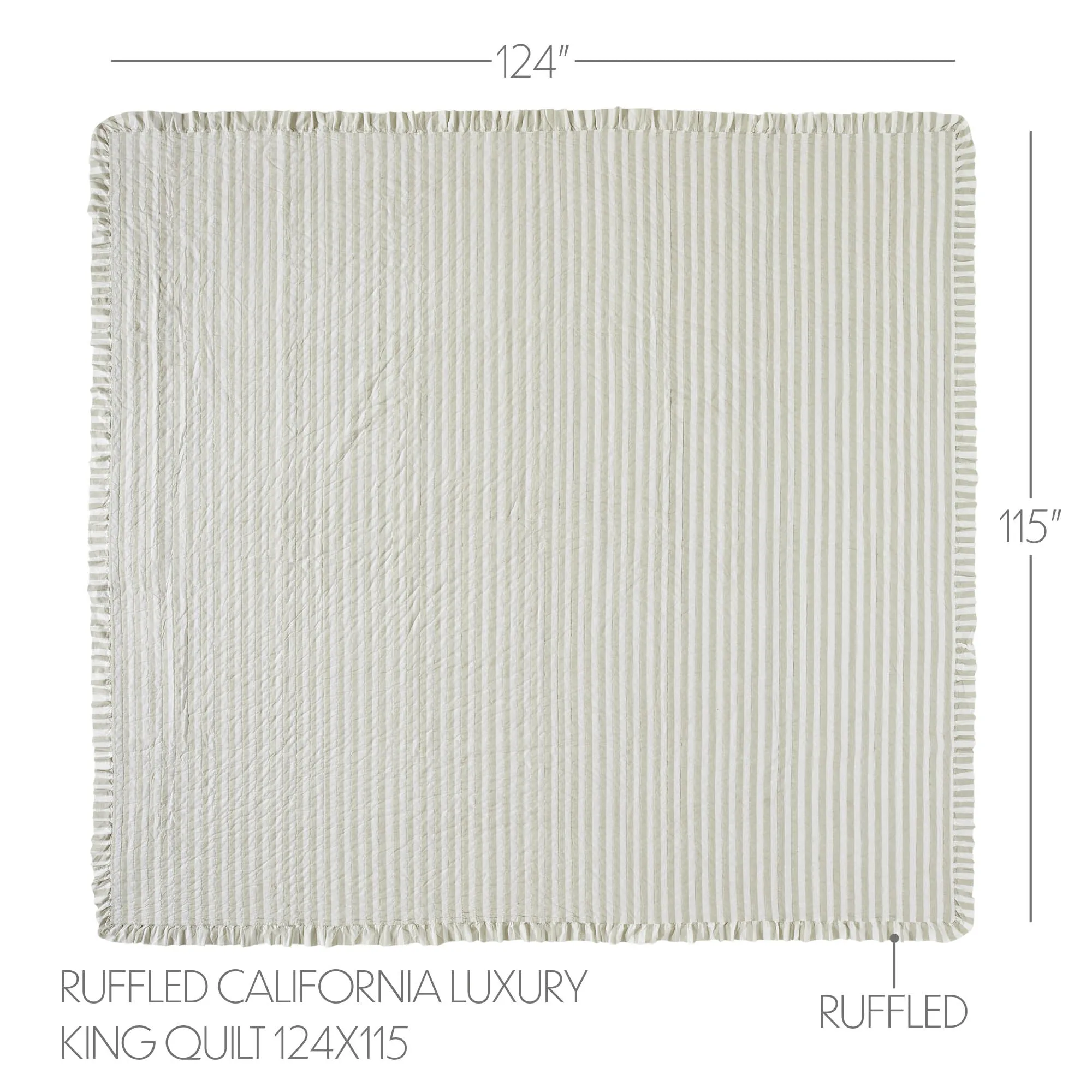 Finders Keepers Ruffled California/Luxury King Quilt 124Wx115L