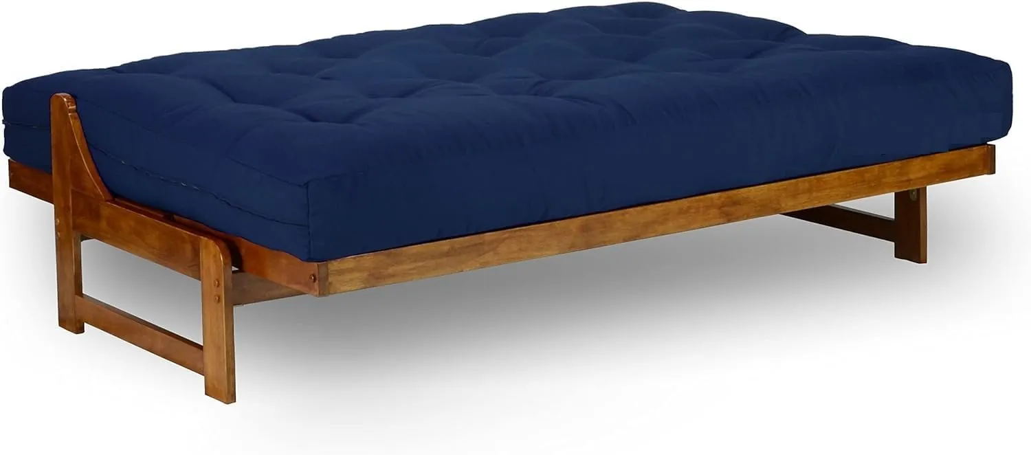 H B MSALA (DEVICE) Soft Cotton Coffee Color Quilt | Foldable Light Weight Filled Single Firm Cotton Quilt Mattress| Gadda (3 x 6 ft or 72 x 36 Inches, Border) (Navy Blue)