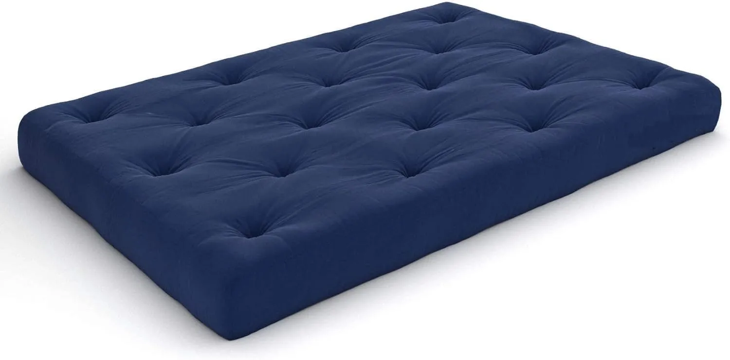 H B MSALA (DEVICE) Soft Cotton Coffee Color Quilt | Foldable Light Weight Filled Single Firm Cotton Quilt Mattress| Gadda (3 x 6 ft or 72 x 36 Inches, Border) (Navy Blue)