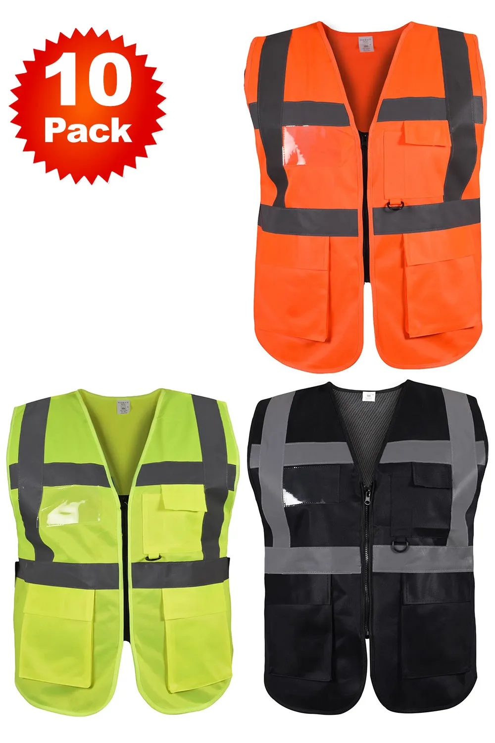 High Visibility Safety Vest - 10/20 Pack