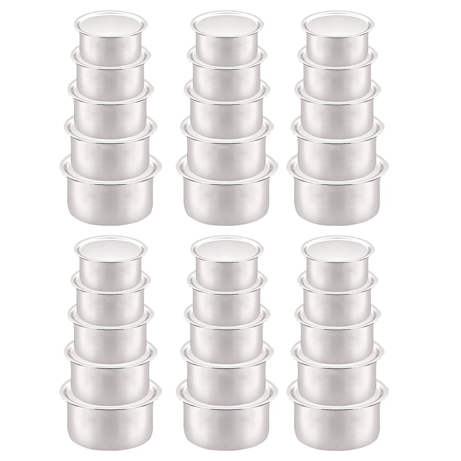 Kuber Industries Steel Tope/Patila/cookware with Lids, 800 ml, 1000 ml, 1400 ml, 1900 ml, 2400 ml, 5 Piece (Steel) (Pack Of 6)