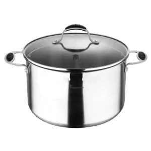 MasterPro Foodies Large Stock Pot Glass Lid Stainless Steel 9.8L