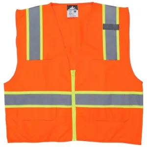 MCR Safety Luminator SURVO Class 2 High Visibility Reflective Safety Vest, Hi Vis Orange, 1 Each