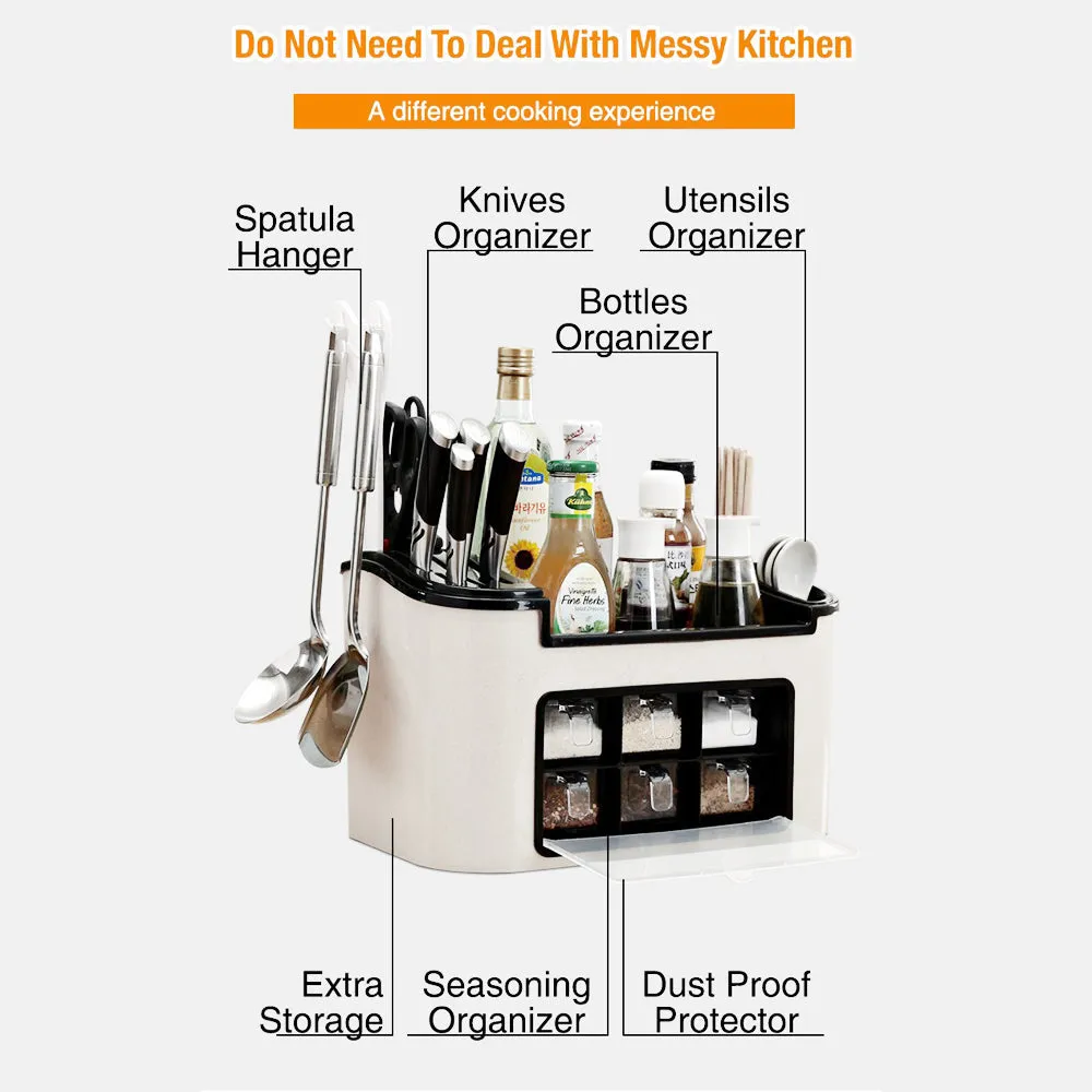 Multifunction Kitchen Organizer with 6 Seasoning Boxes