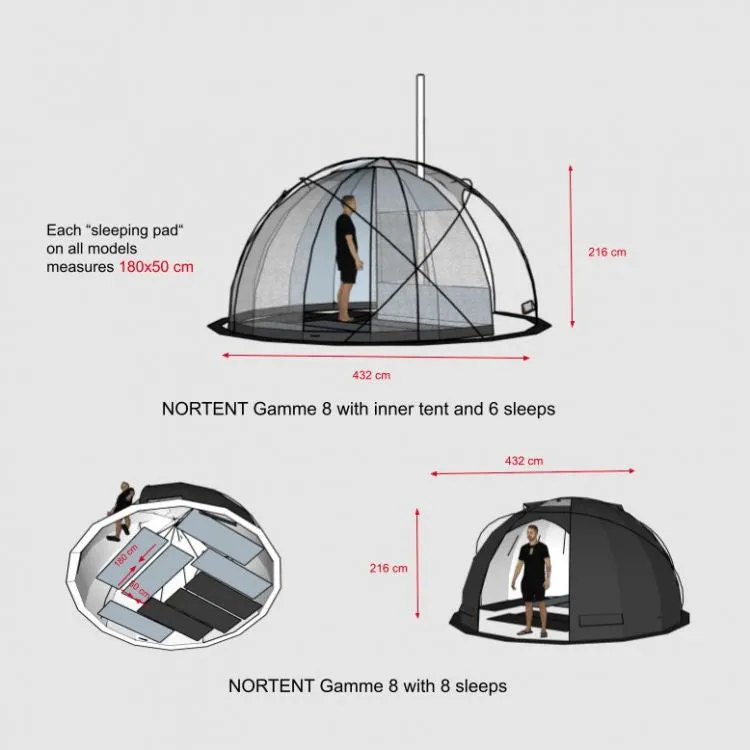 NorTent Gamme 8 - Winter Hot Tent for 8 People- Arctic Light