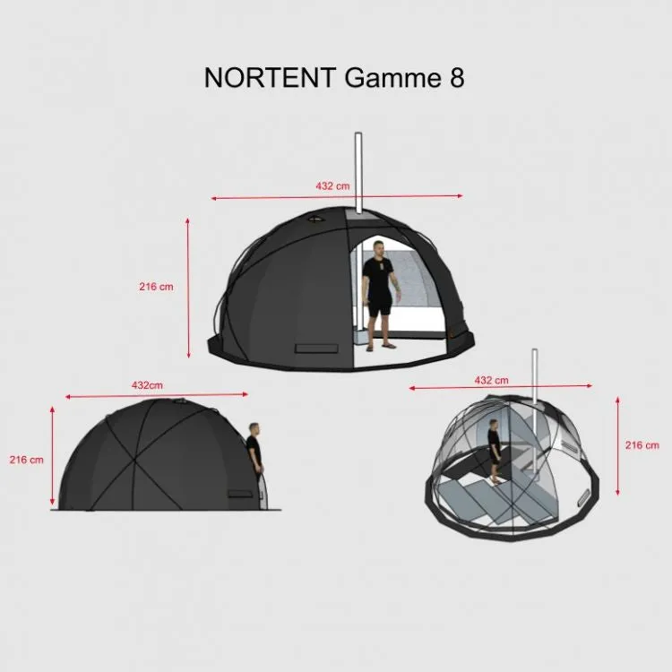 NorTent Gamme 8 - Winter Hot Tent for 8 People- Arctic Light