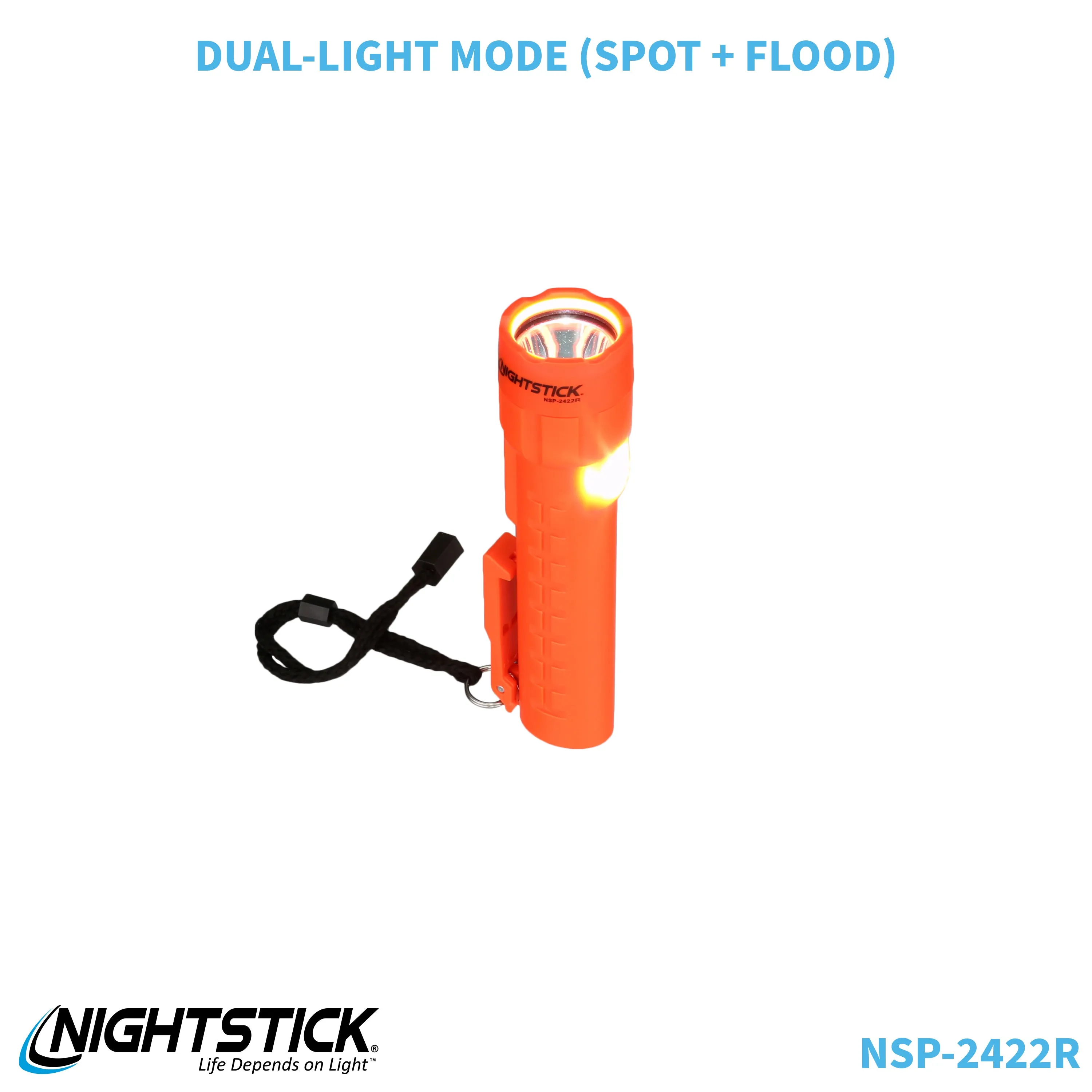 NSP-2422R: Dual-Light Flashlight w/Dual Magnets