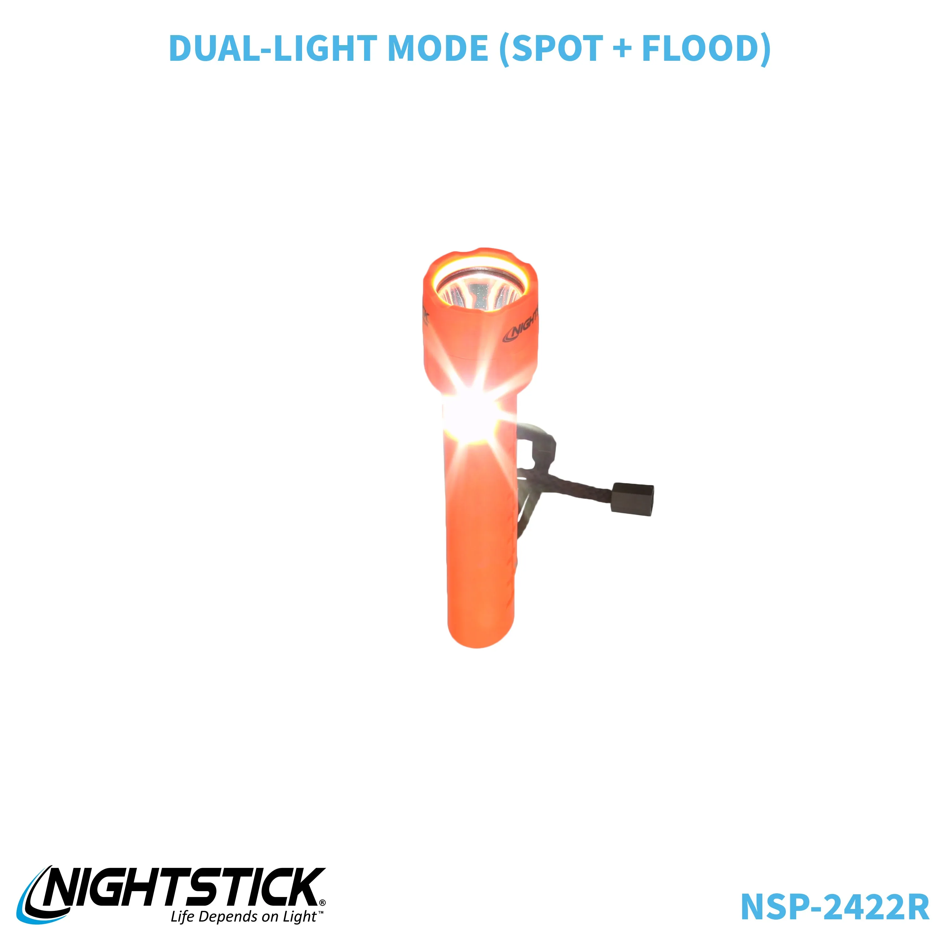 NSP-2422R: Dual-Light Flashlight w/Dual Magnets