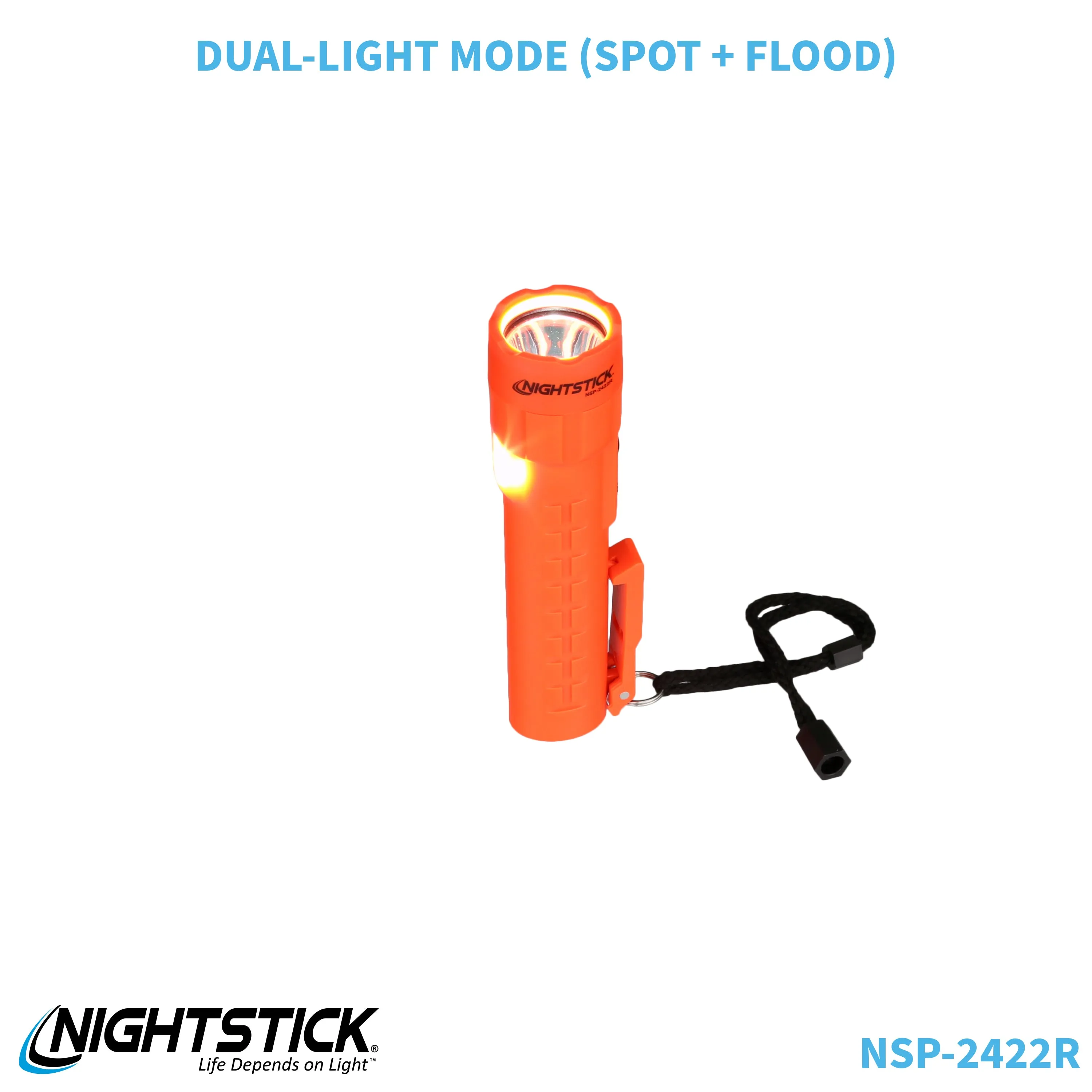 NSP-2422R: Dual-Light Flashlight w/Dual Magnets