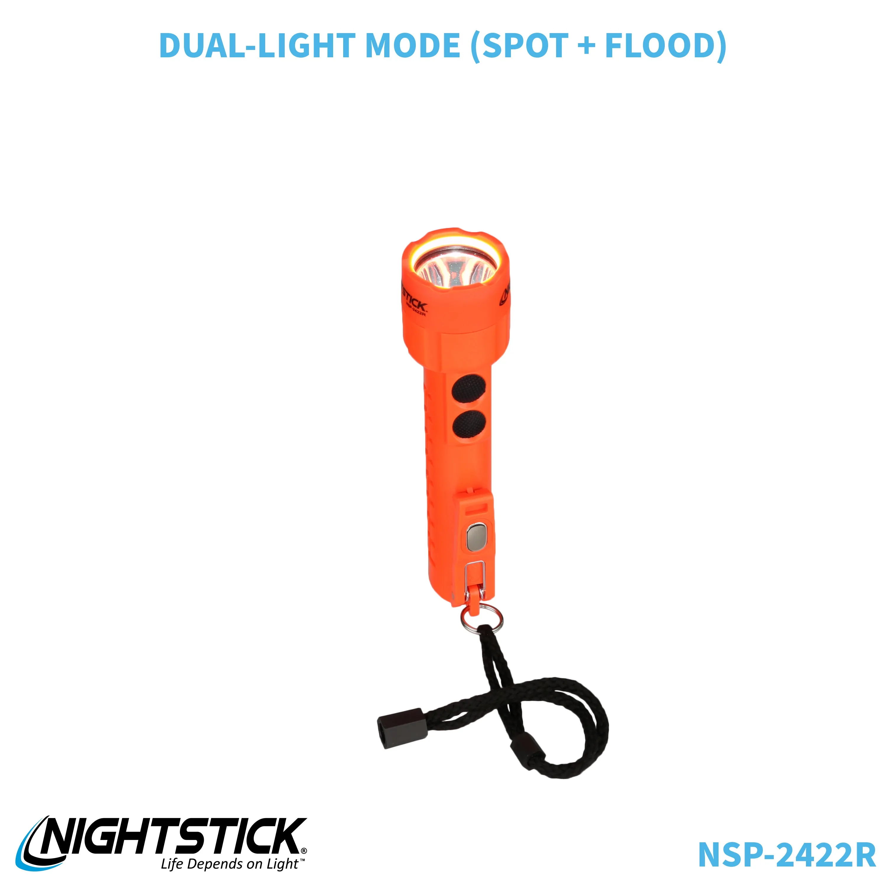 NSP-2422R: Dual-Light Flashlight w/Dual Magnets