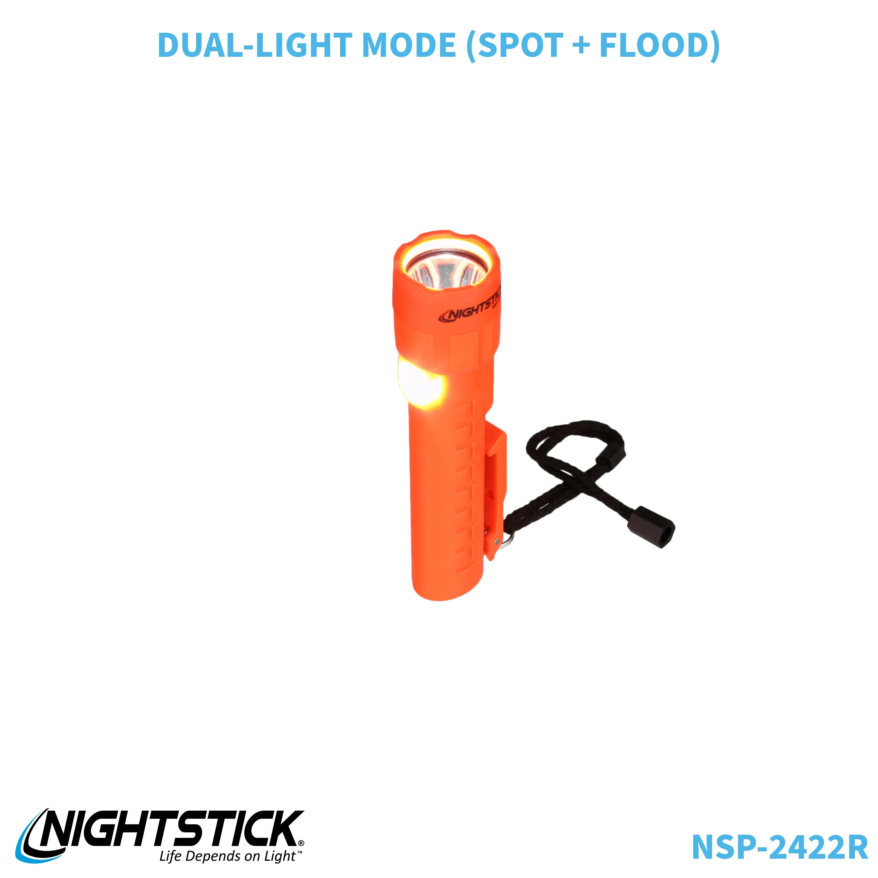 NSP-2422R: Dual-Light Flashlight w/Dual Magnets