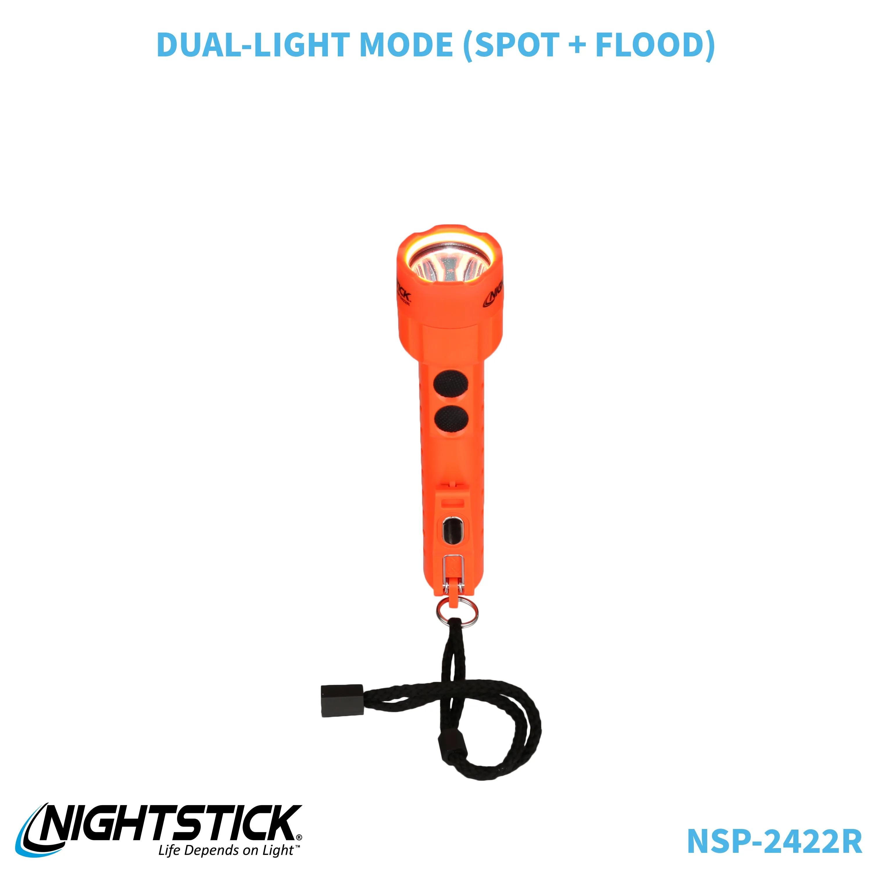 NSP-2422R: Dual-Light Flashlight w/Dual Magnets