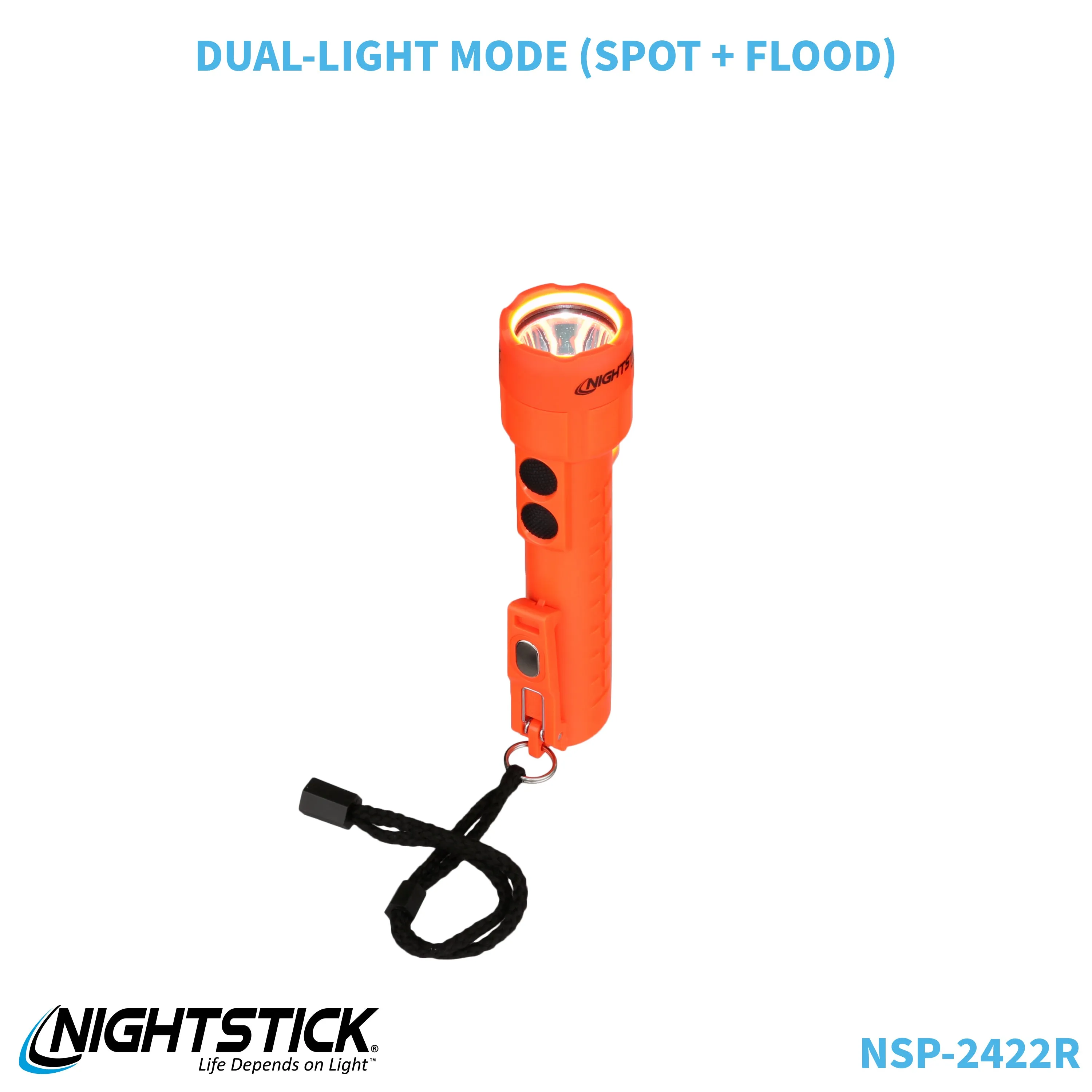 NSP-2422R: Dual-Light Flashlight w/Dual Magnets