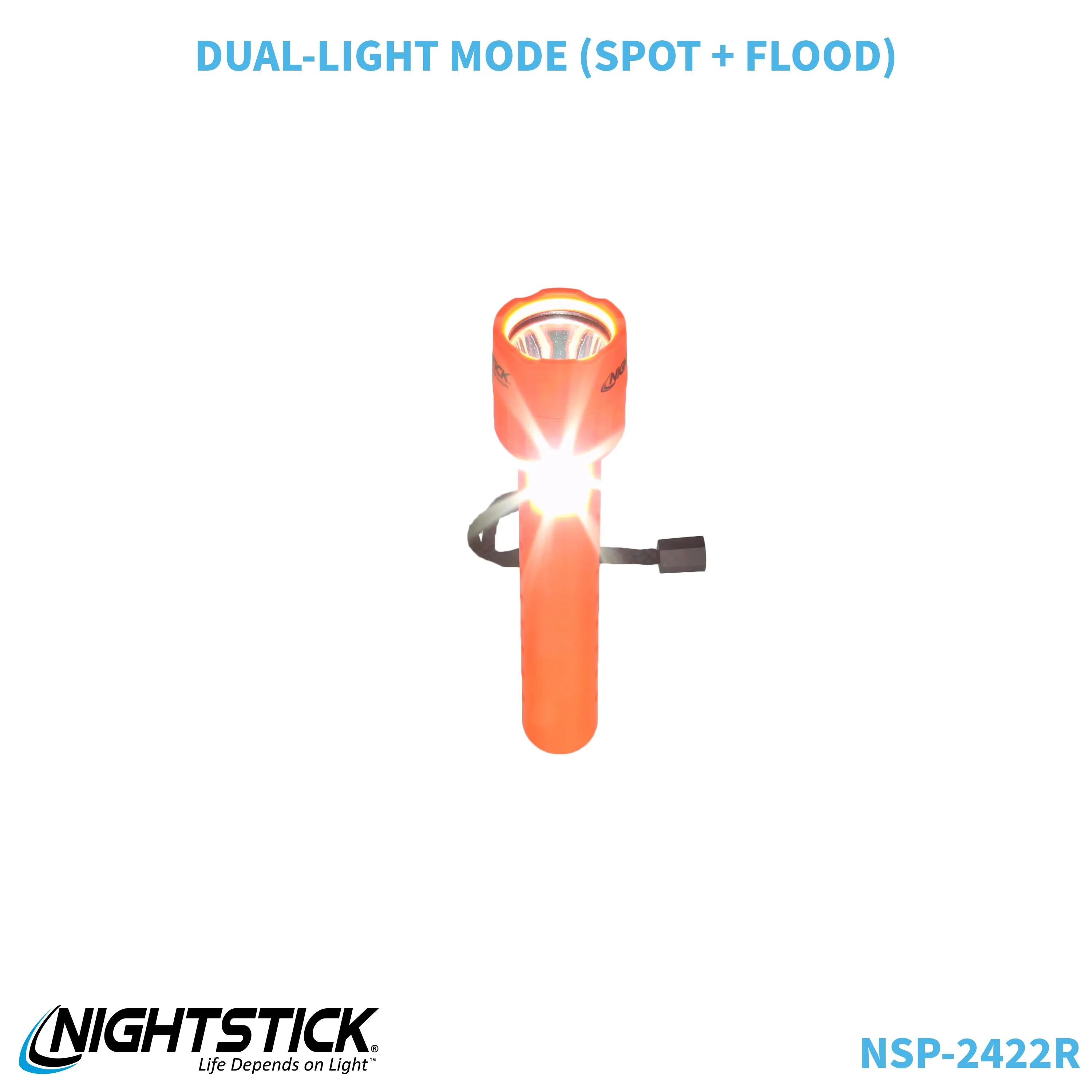 NSP-2422R: Dual-Light Flashlight w/Dual Magnets