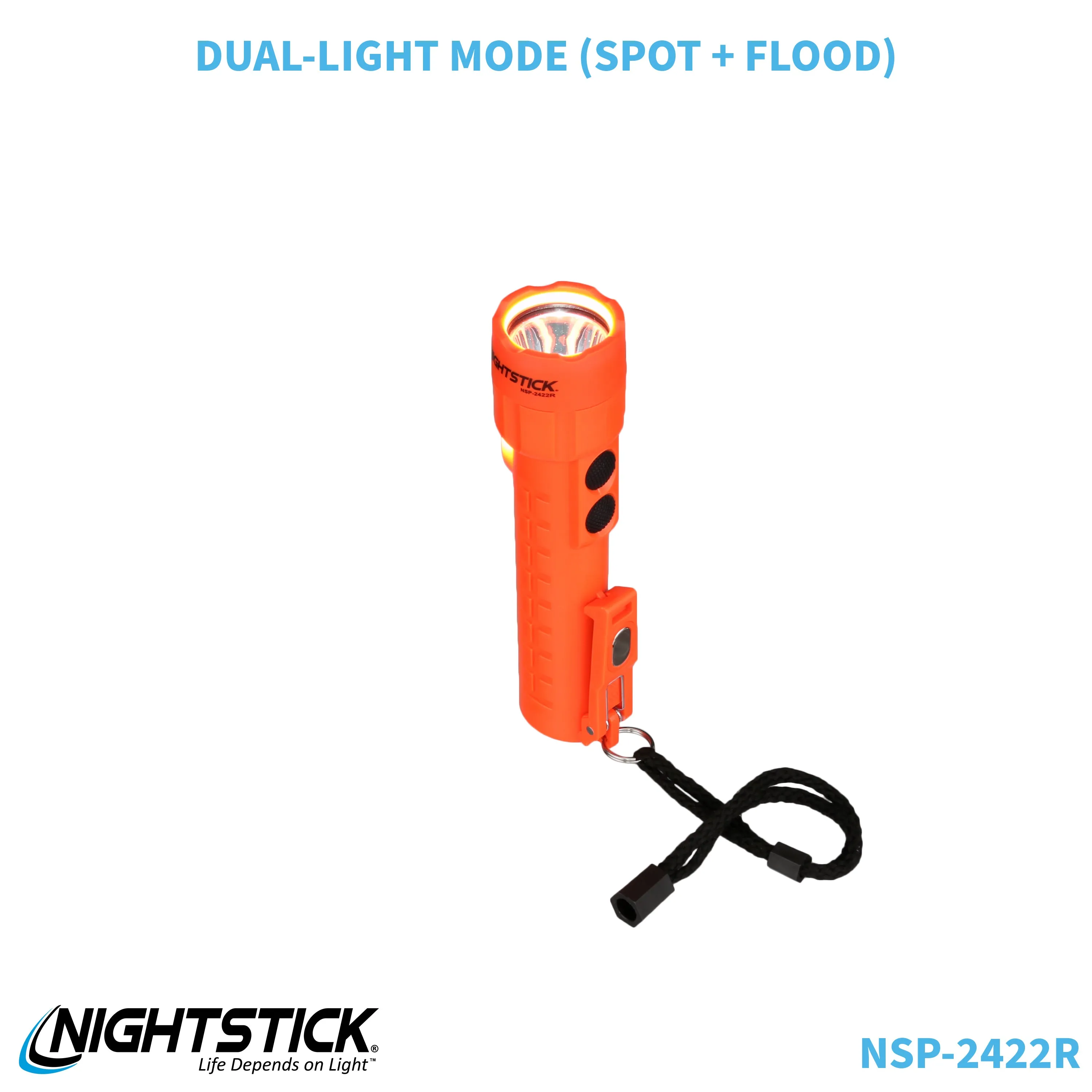 NSP-2422R: Dual-Light Flashlight w/Dual Magnets