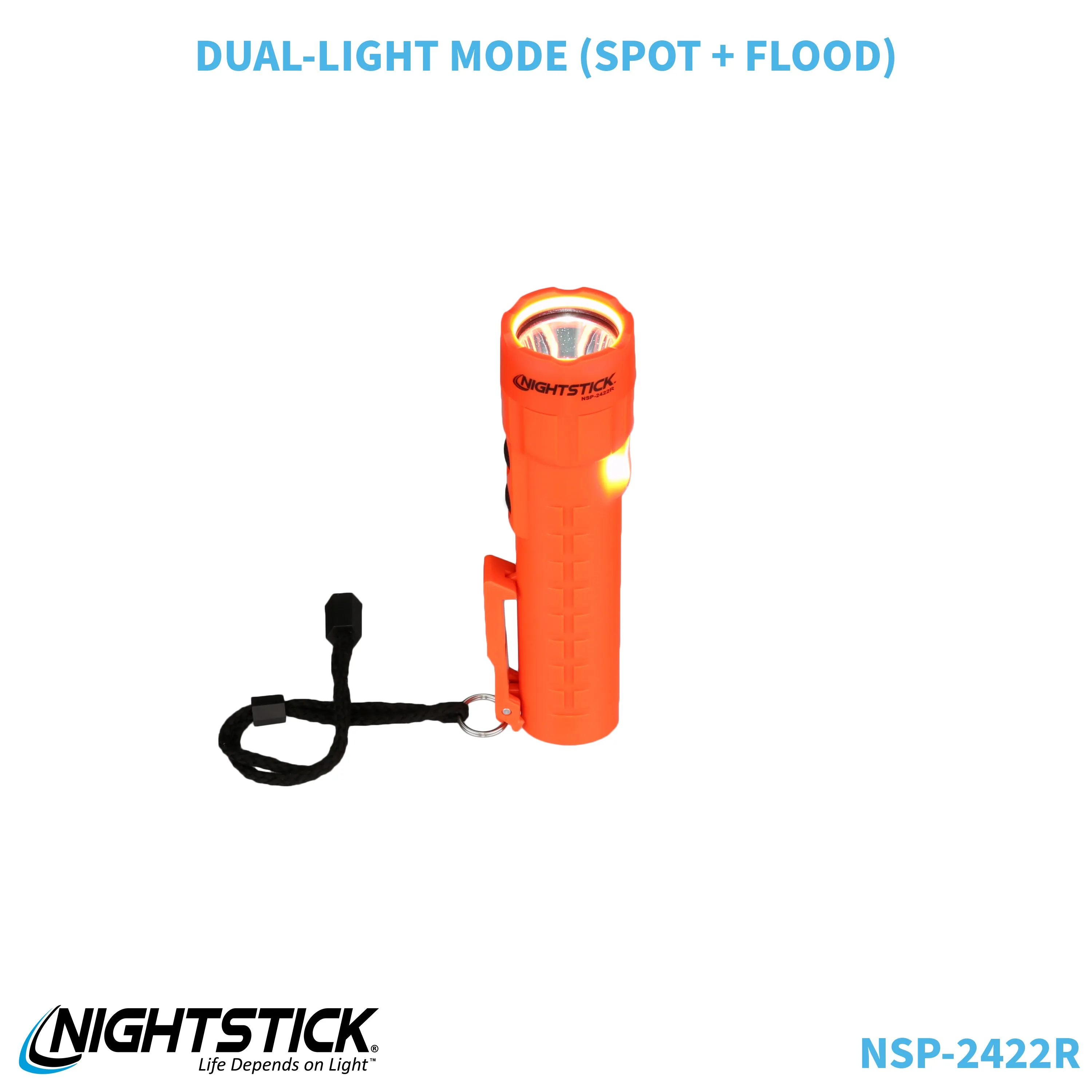 NSP-2422R: Dual-Light Flashlight w/Dual Magnets