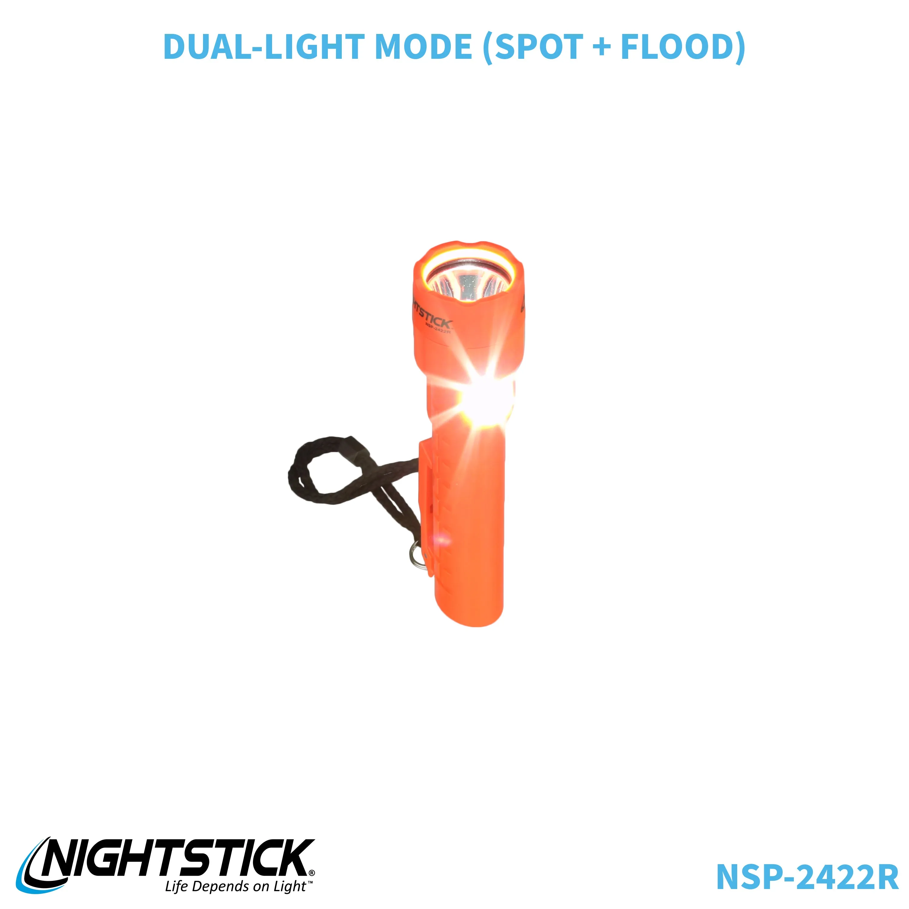 NSP-2422R: Dual-Light Flashlight w/Dual Magnets