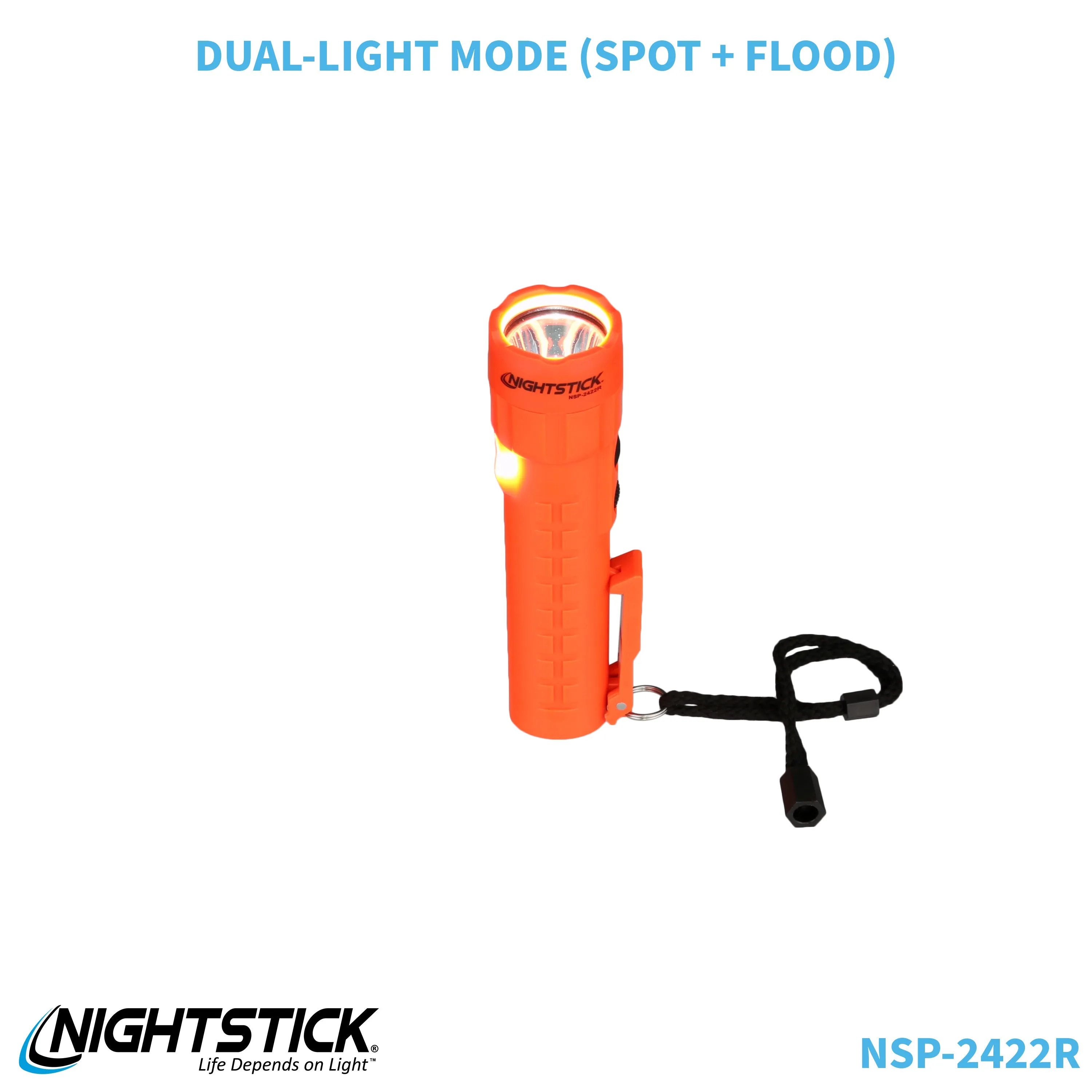 NSP-2422R: Dual-Light Flashlight w/Dual Magnets