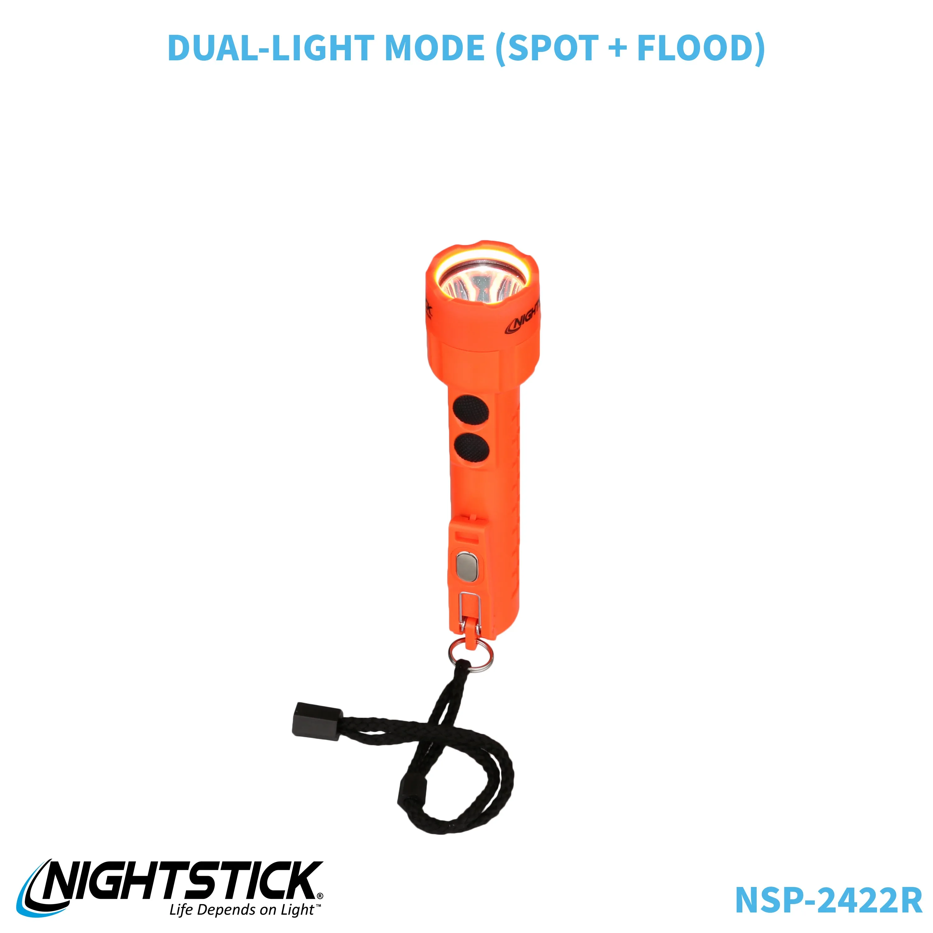 NSP-2422R: Dual-Light Flashlight w/Dual Magnets