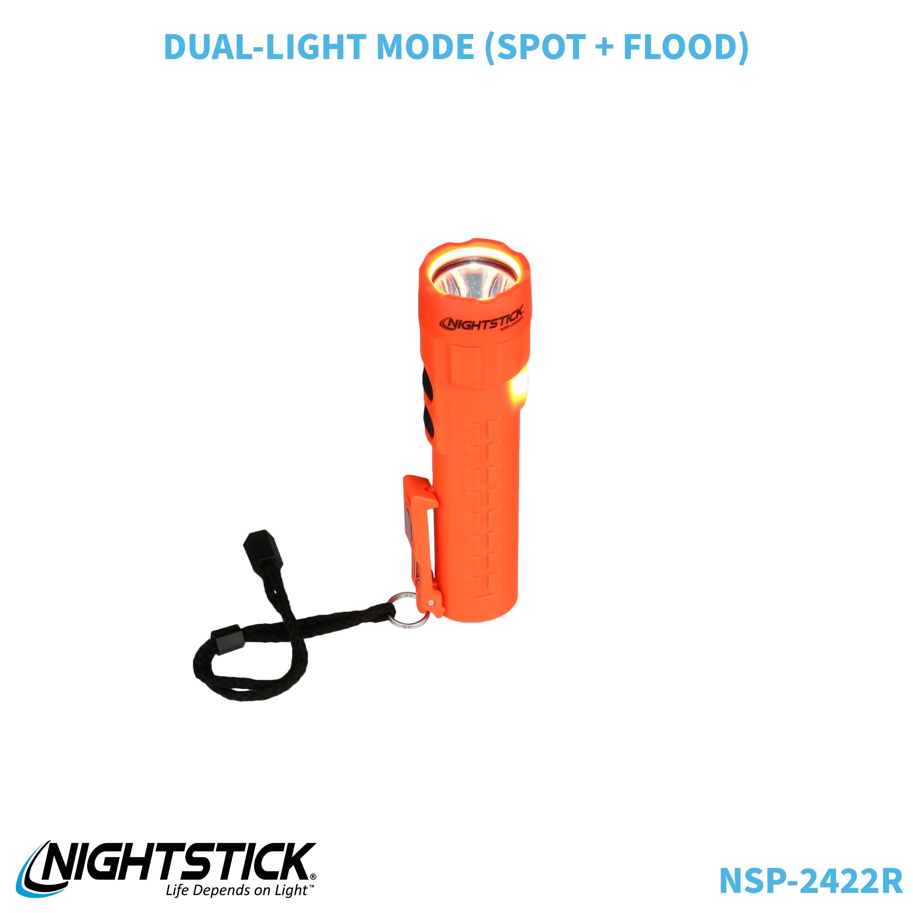 NSP-2422R: Dual-Light Flashlight w/Dual Magnets