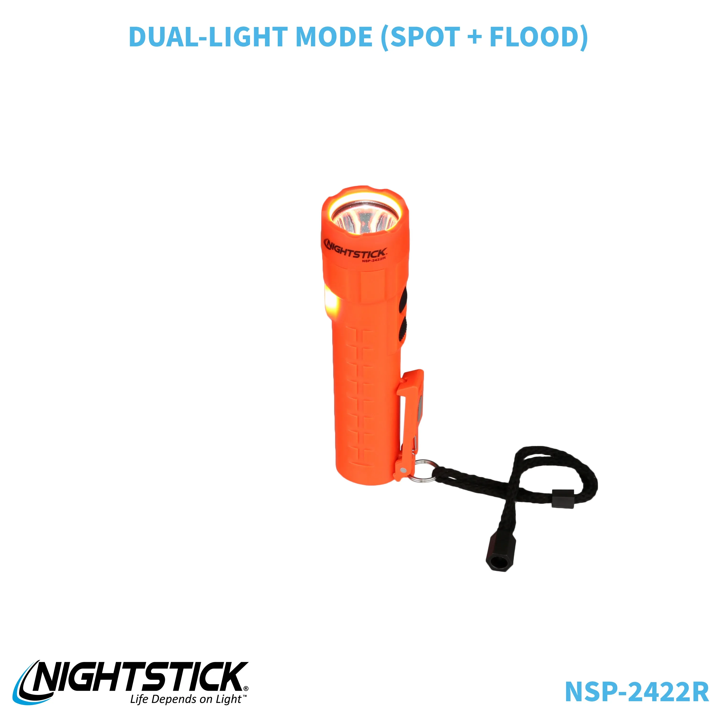 NSP-2422R: Dual-Light Flashlight w/Dual Magnets