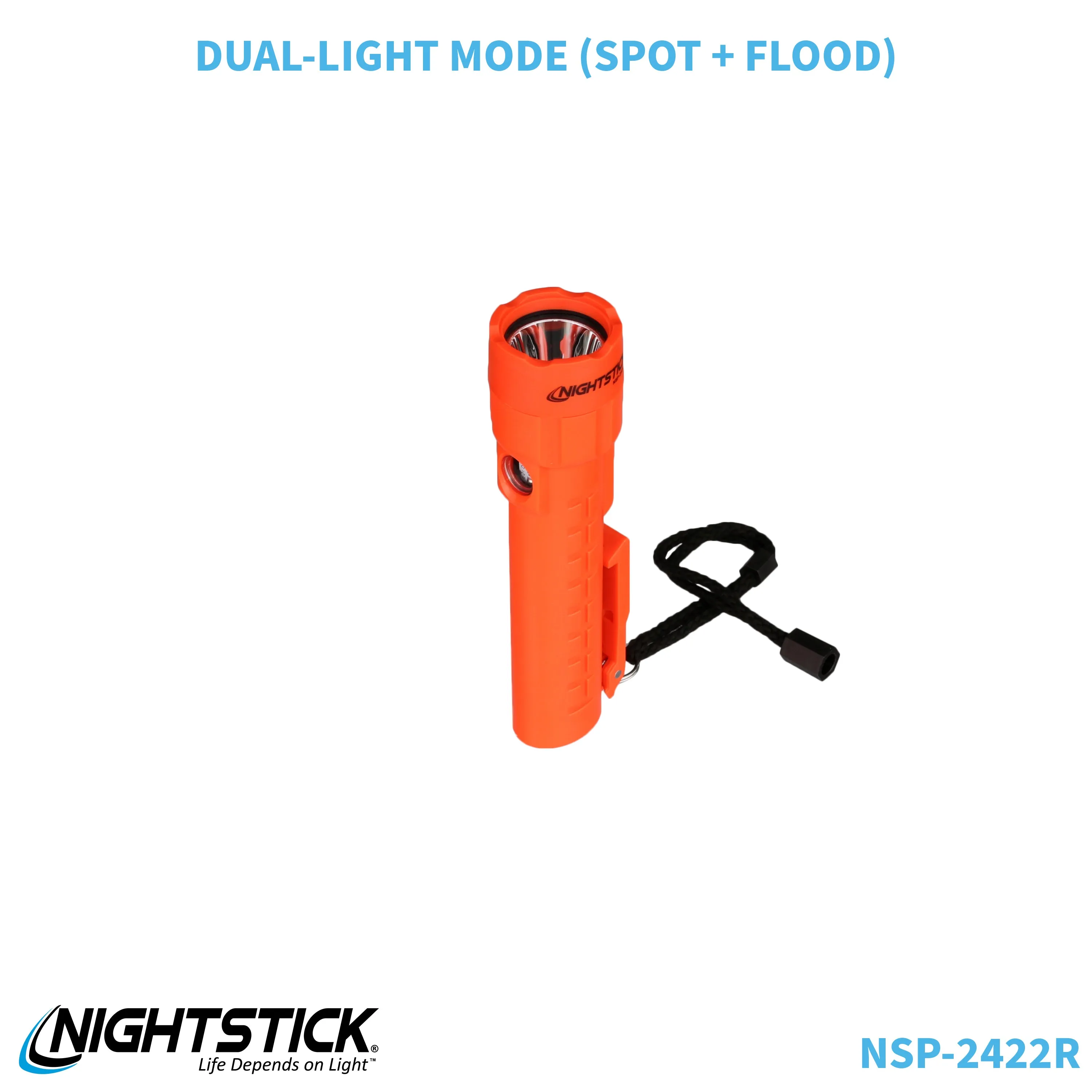 NSP-2422R: Dual-Light Flashlight w/Dual Magnets