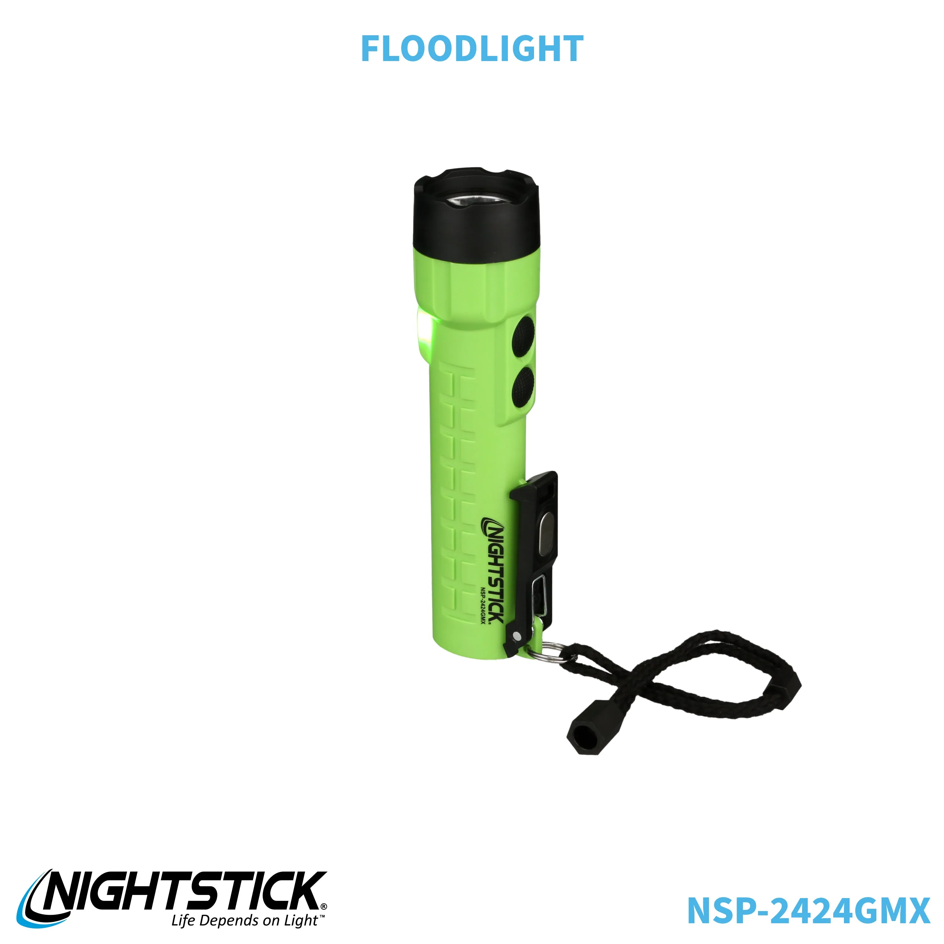 NSP-2424GMX: Dual-Light Flashlight w/Dual Magnets - 3 AA