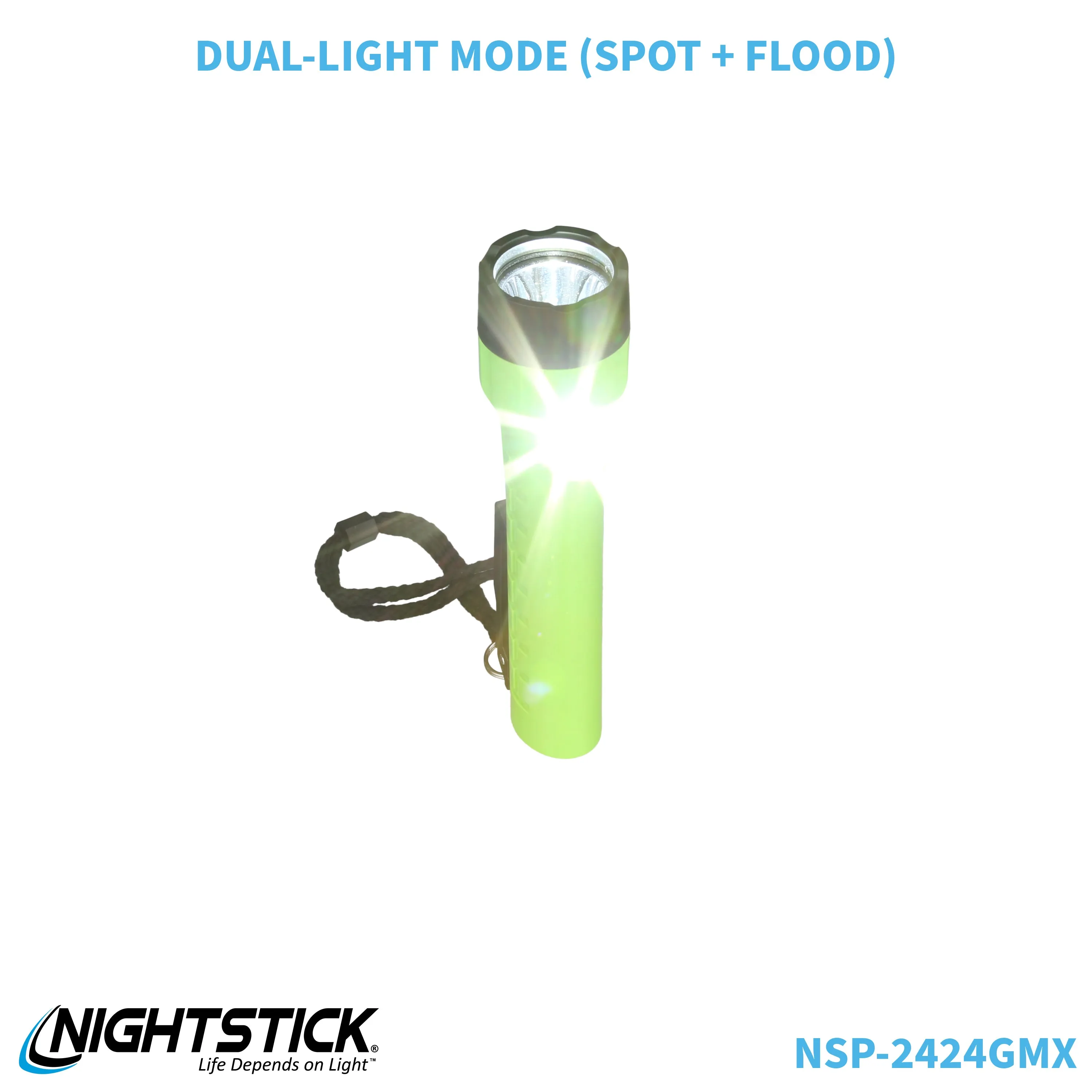 NSP-2424GMX: Dual-Light Flashlight w/Dual Magnets - 3 AA