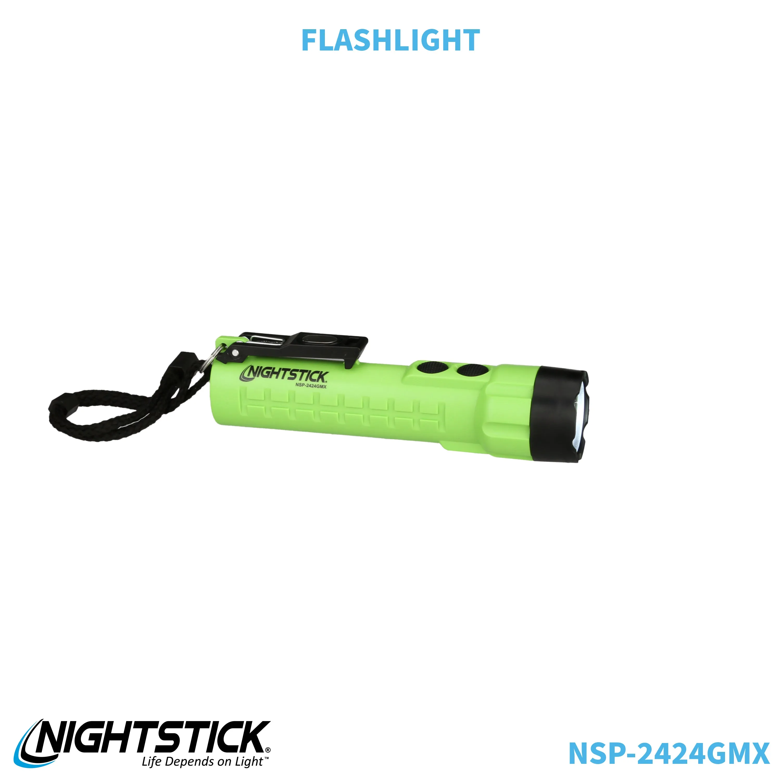 NSP-2424GMX: Dual-Light Flashlight w/Dual Magnets - 3 AA