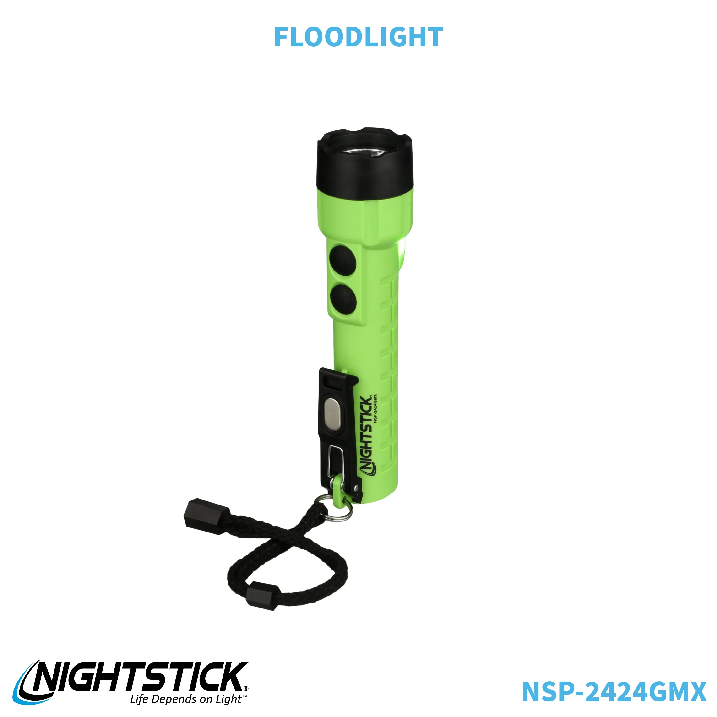 NSP-2424GMX: Dual-Light Flashlight w/Dual Magnets - 3 AA