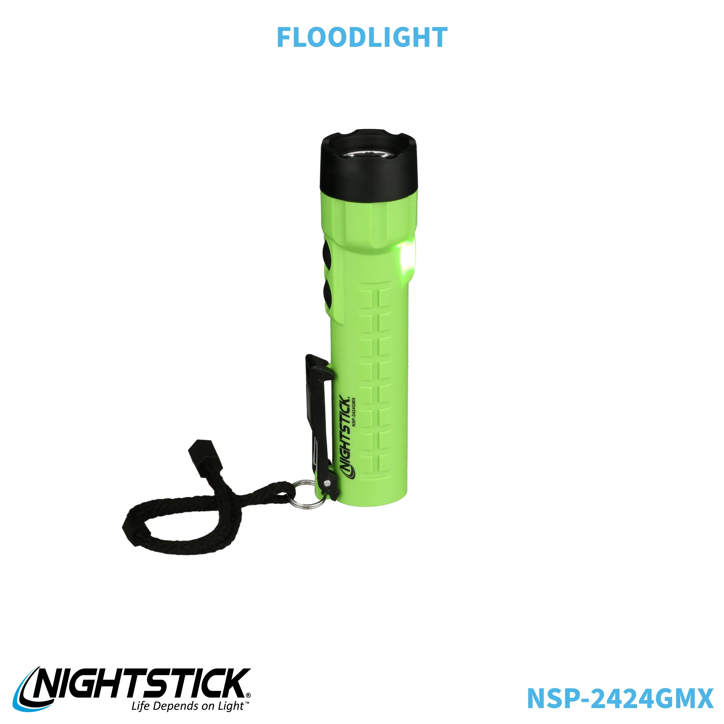 NSP-2424GMX: Dual-Light Flashlight w/Dual Magnets - 3 AA